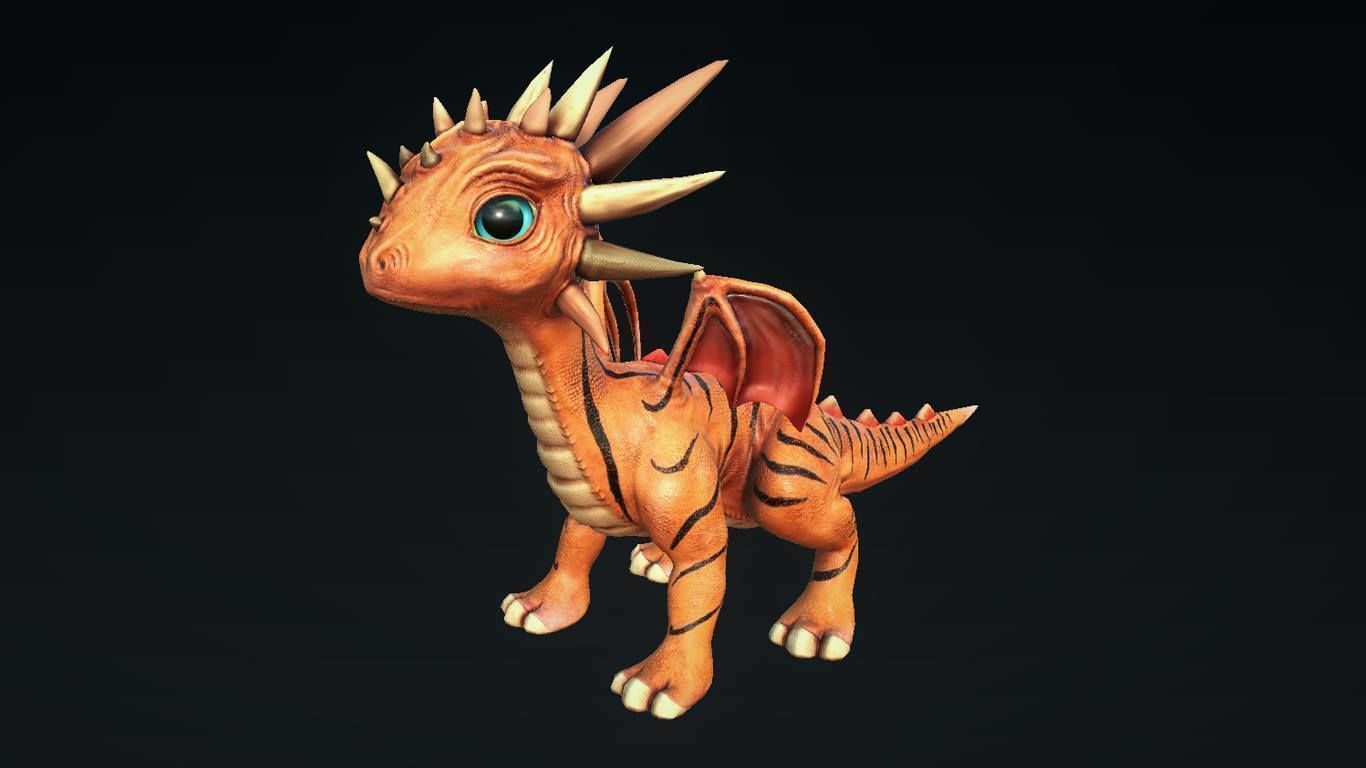 Little Dragons Tiger Low-poly 3D model_20