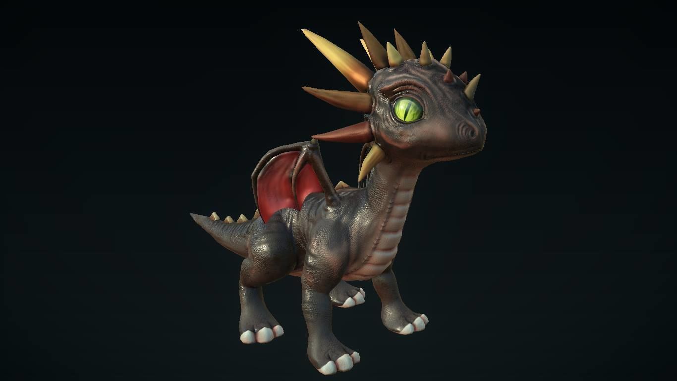 Little Dragons Tiger Low-poly 3D model_19