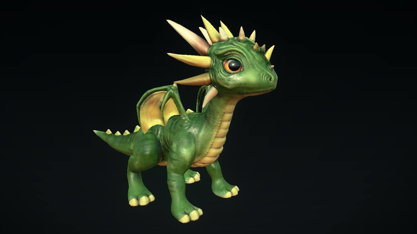 Little Dragons Tiger Low-poly 3D model_17