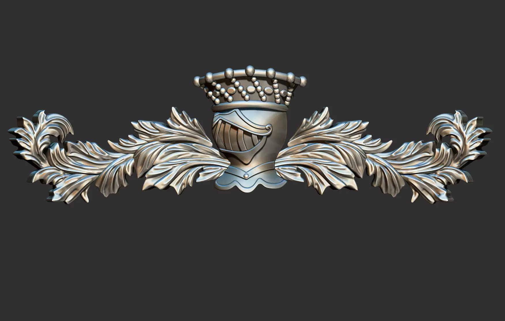 Crest  Helmet Foliage - Coat of arms Brasao 3D print model_0