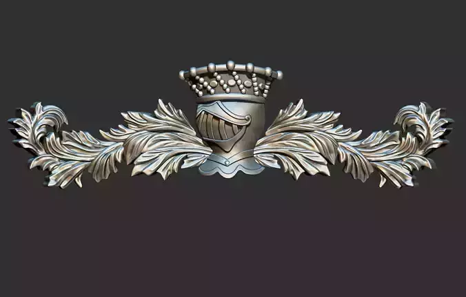 Crest  Helmet Foliage - Coat of arms Brasao 3D print model