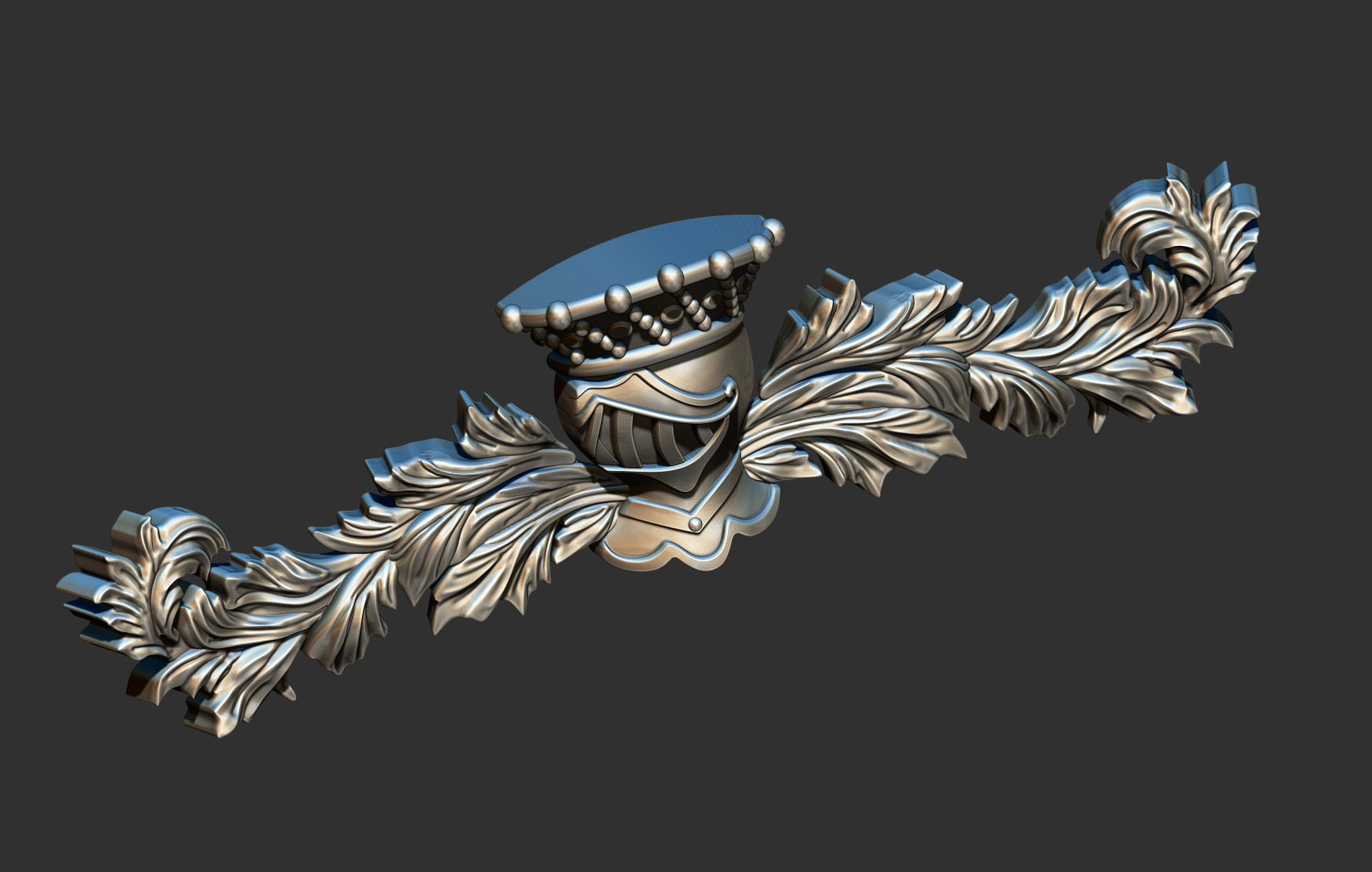 Crest  Helmet Foliage - Coat of arms Brasao 3D print model_4