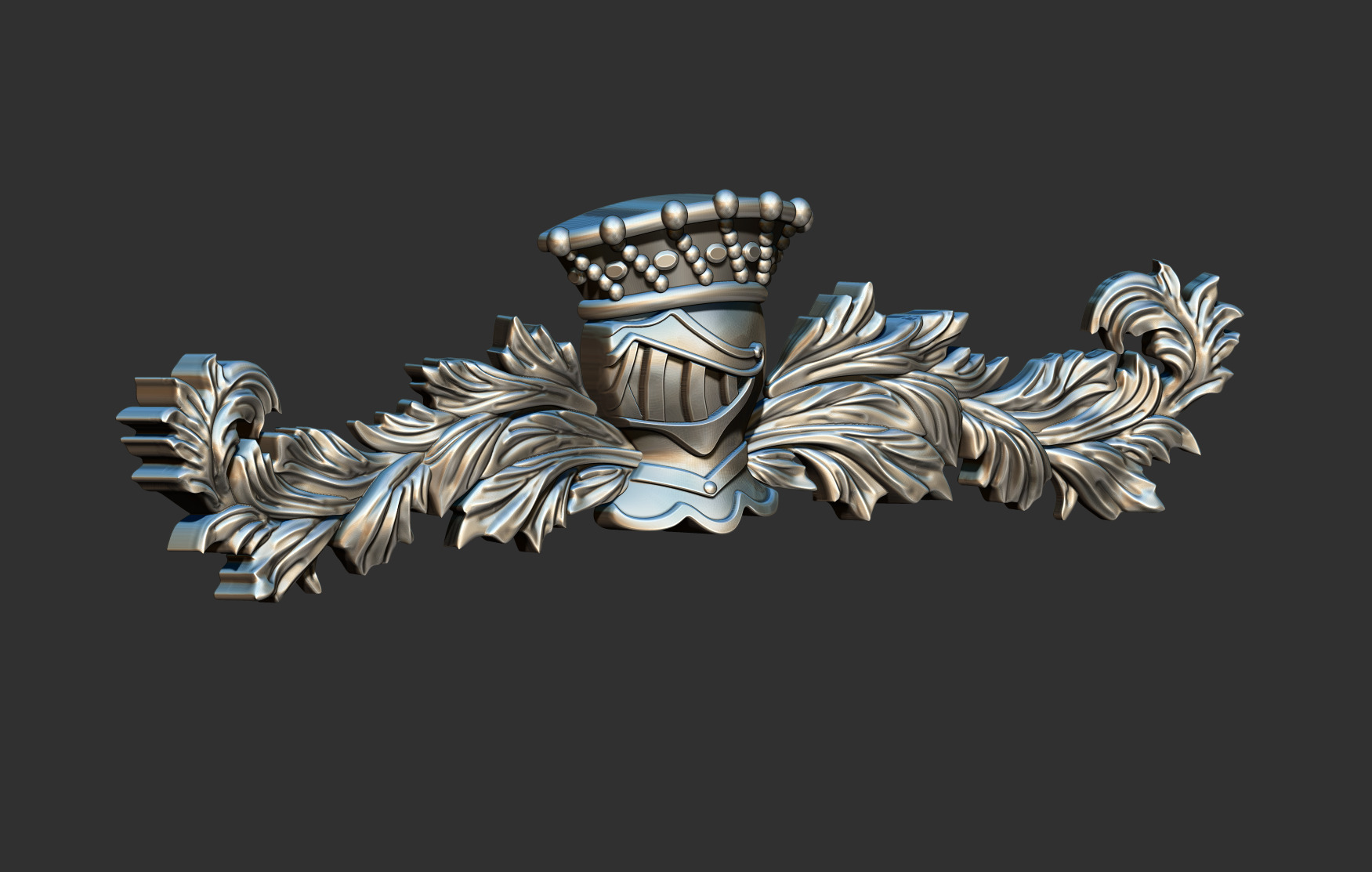 Crest  Helmet Foliage - Coat of arms Brasao 3D print model_2