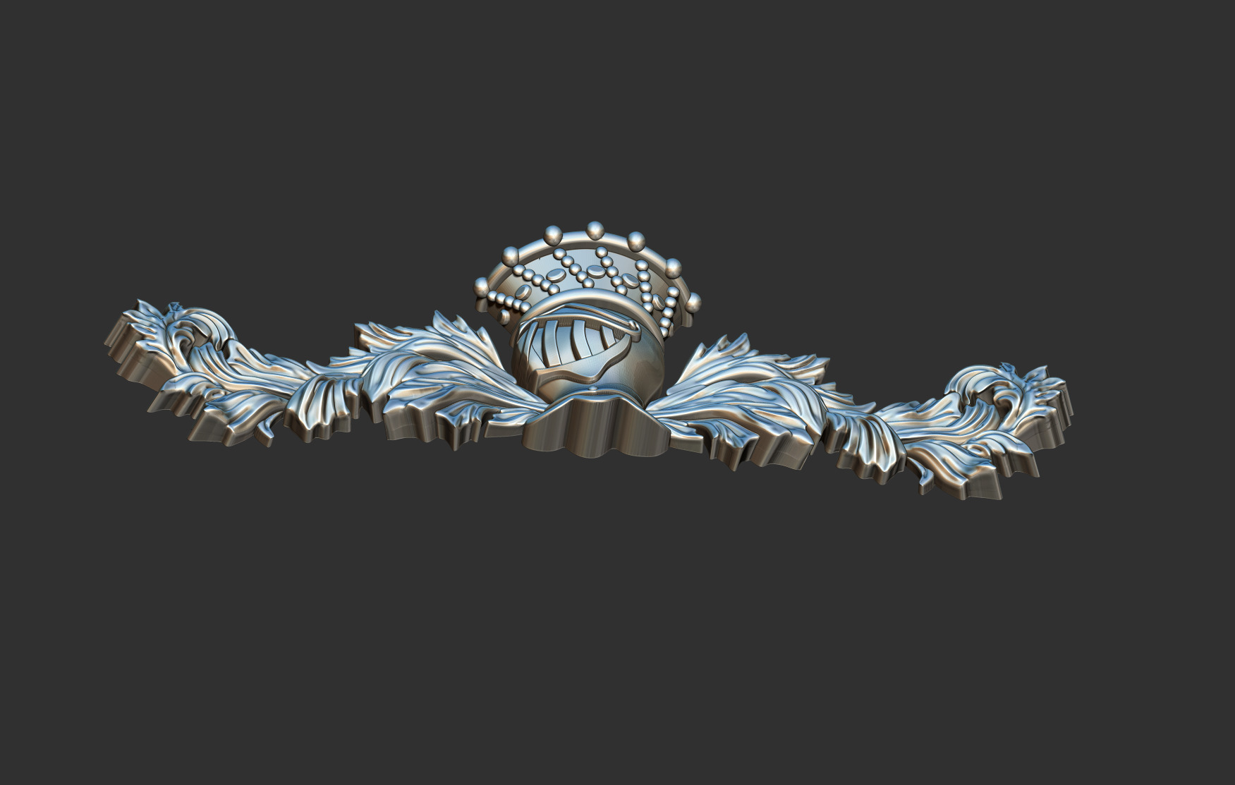Crest  Helmet Foliage - Coat of arms Brasao 3D print model_6