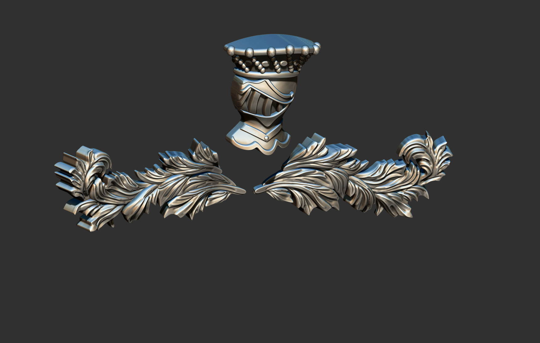 Crest  Helmet Foliage - Coat of arms Brasao 3D print model_9