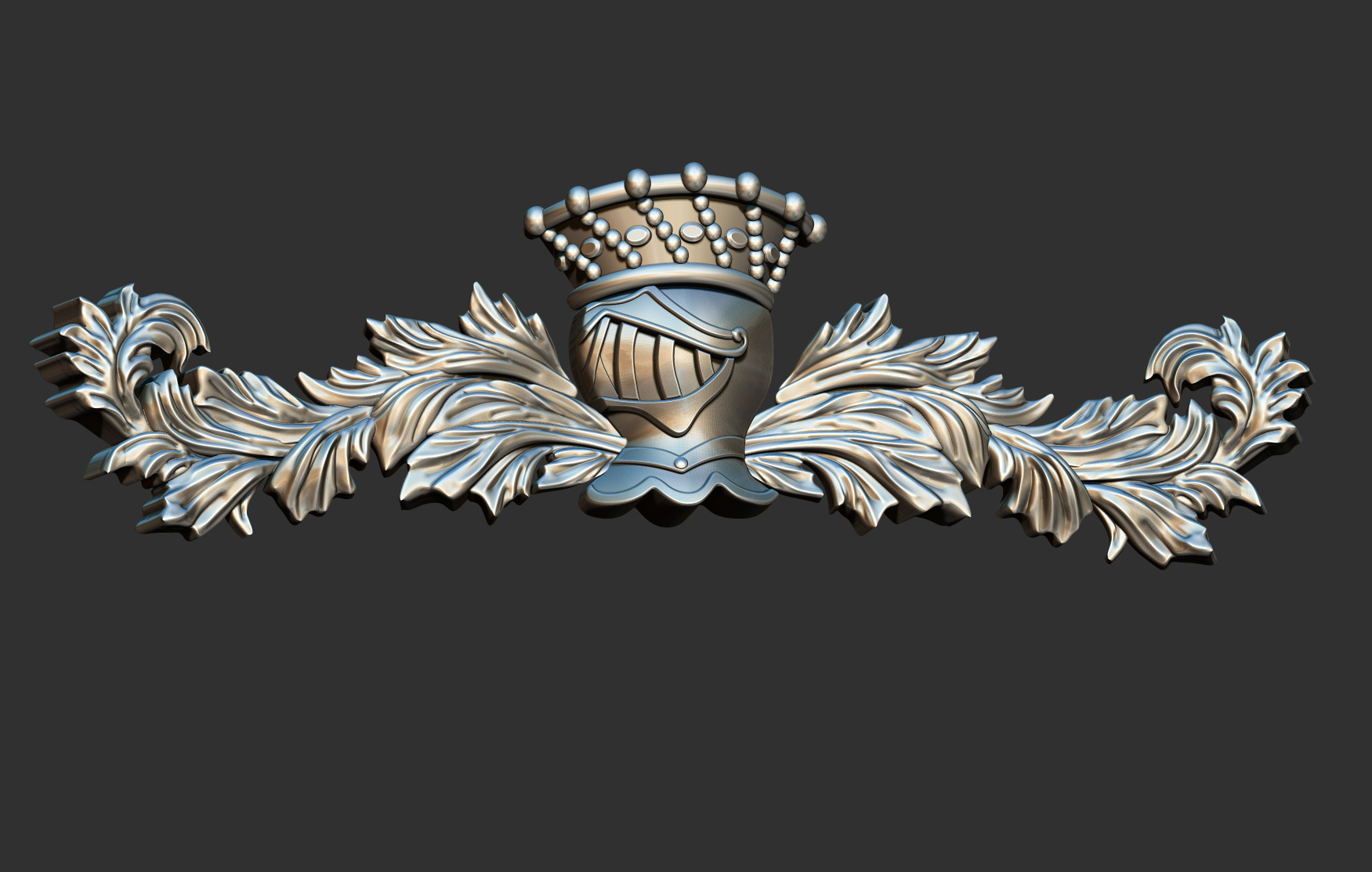 Crest  Helmet Foliage - Coat of arms Brasao 3D print model_1