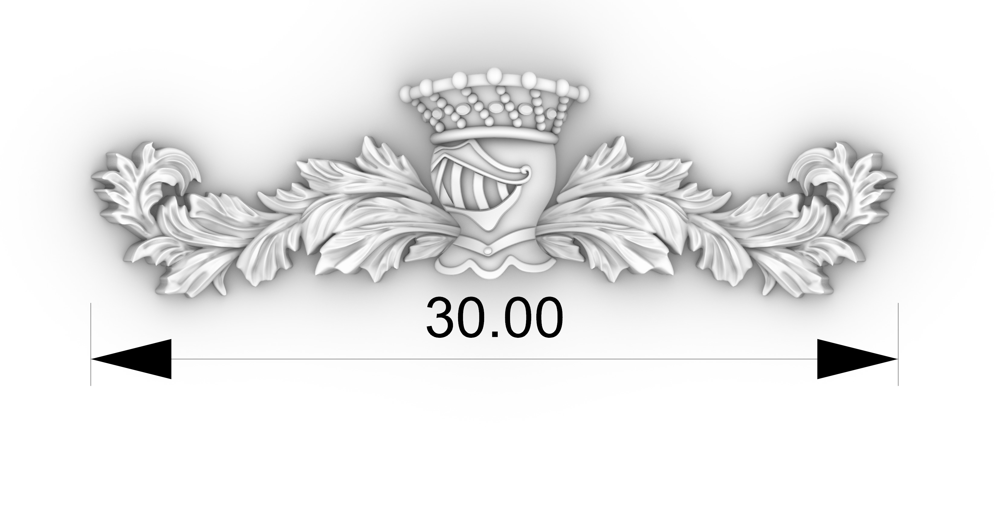 Crest  Helmet Foliage - Coat of arms Brasao 3D print model_3