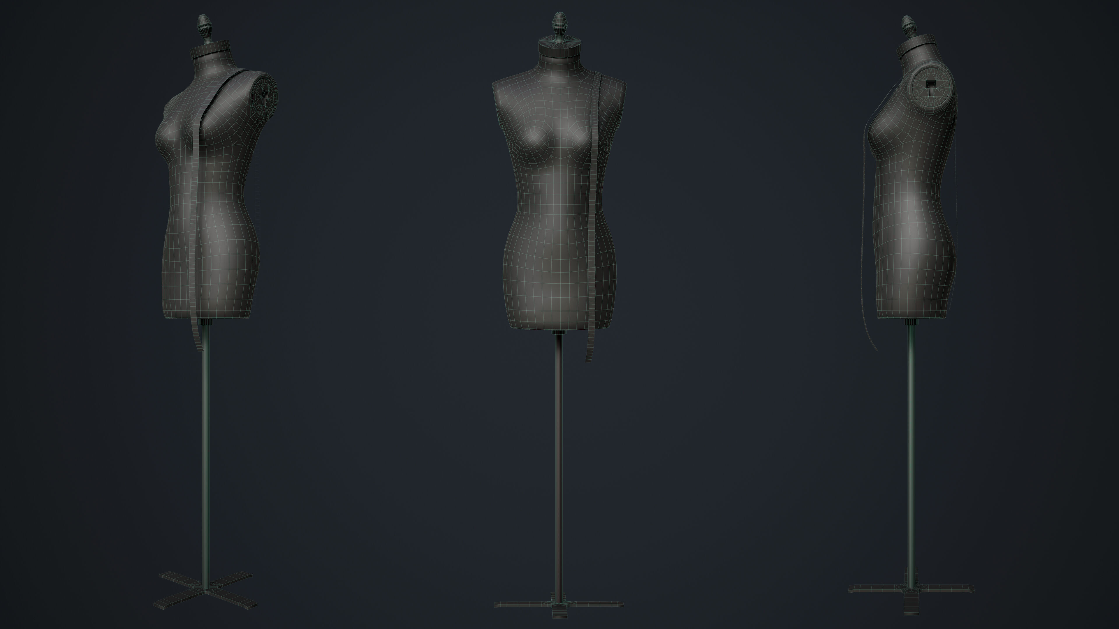 Tailor Manequin Low-poly 3D model_25