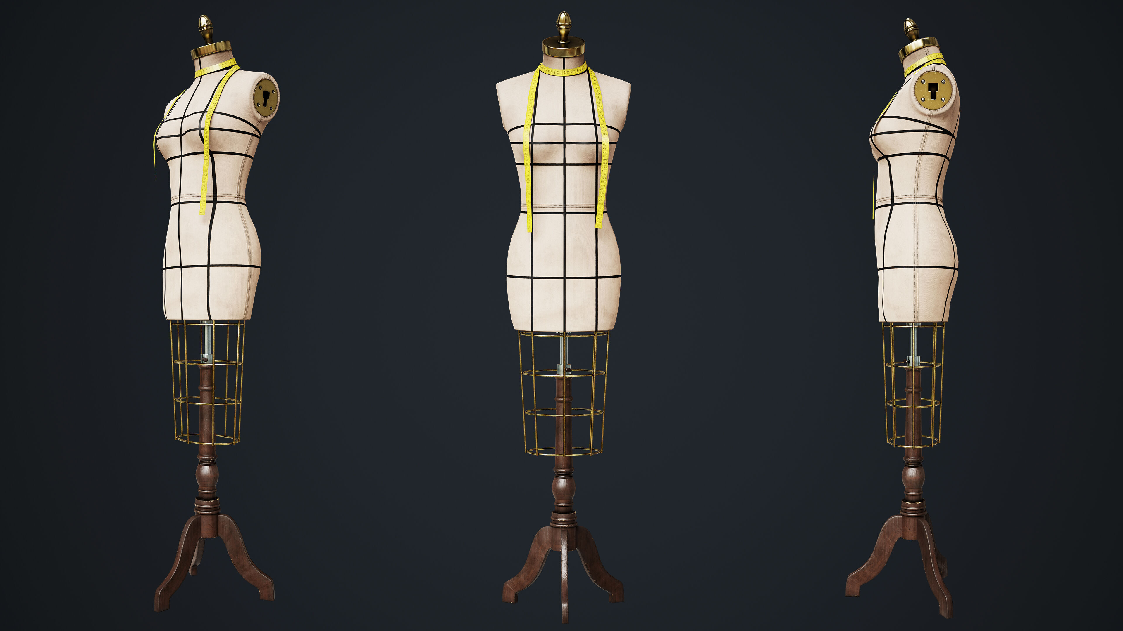 Tailor Manequin Low-poly 3D model_6