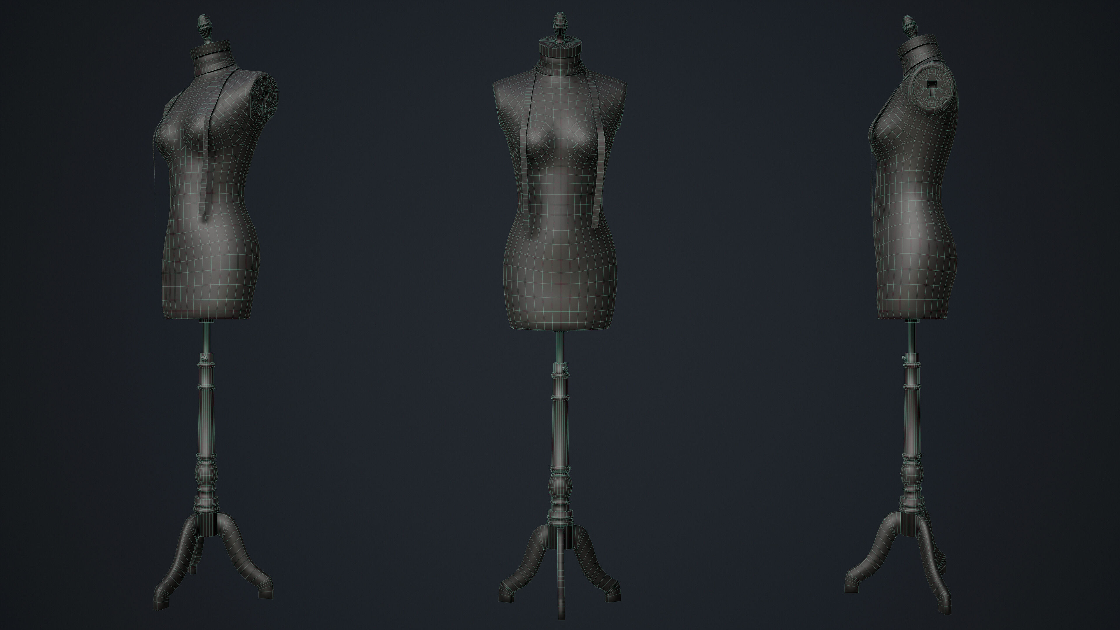 Tailor Manequin Low-poly 3D model_22