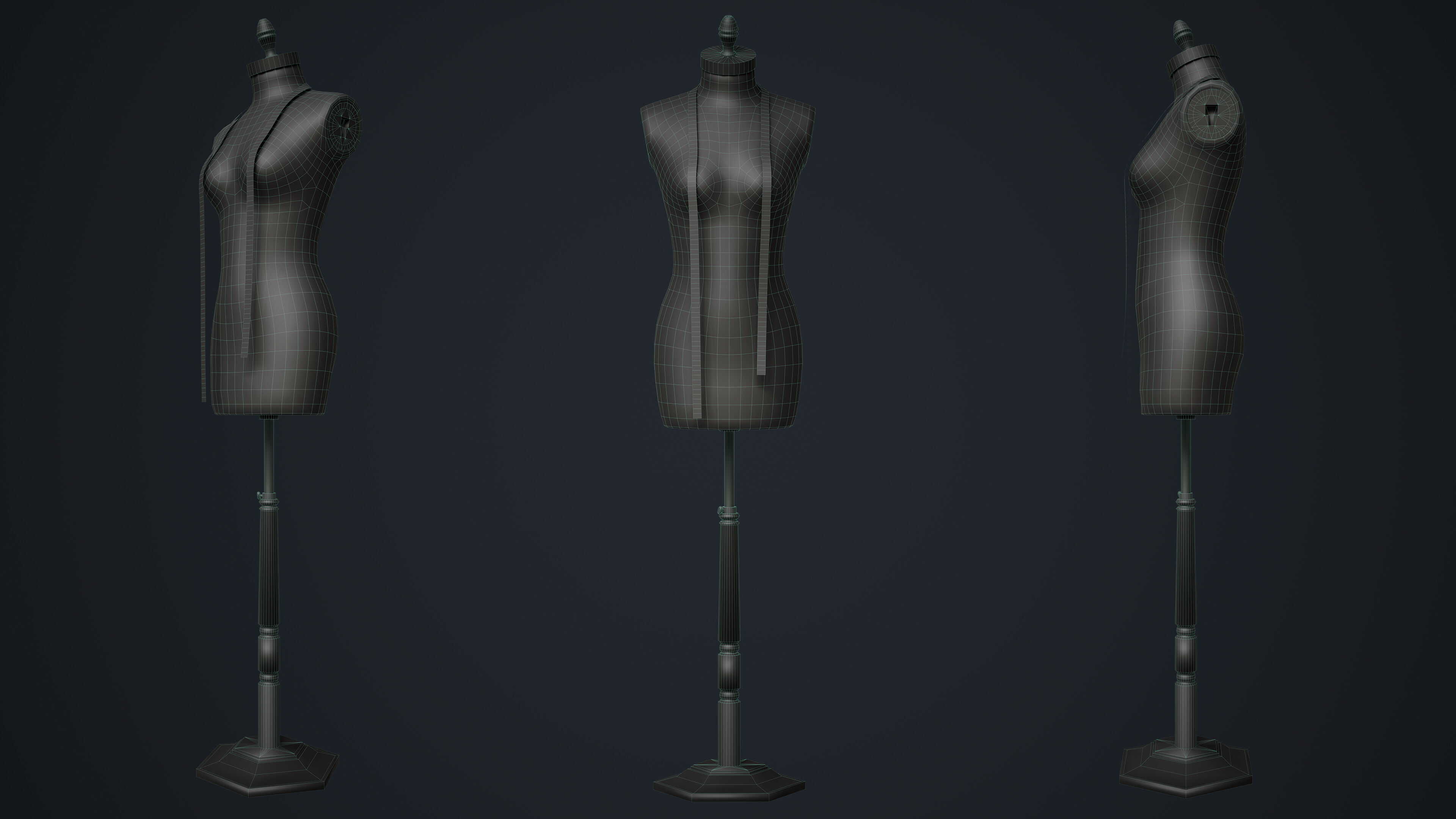 Tailor Manequin Low-poly 3D model_28