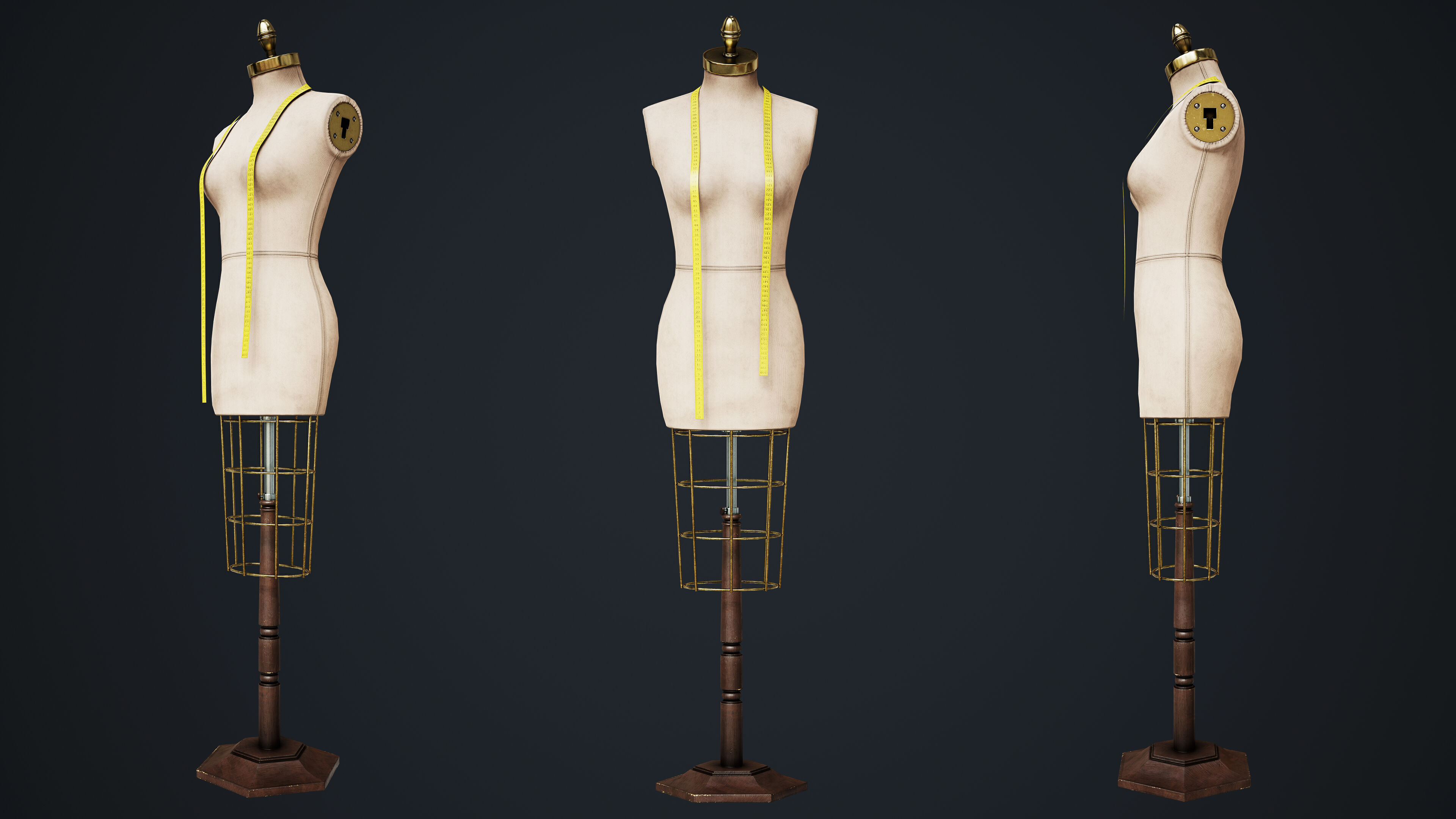 Tailor Manequin Low-poly 3D model_11
