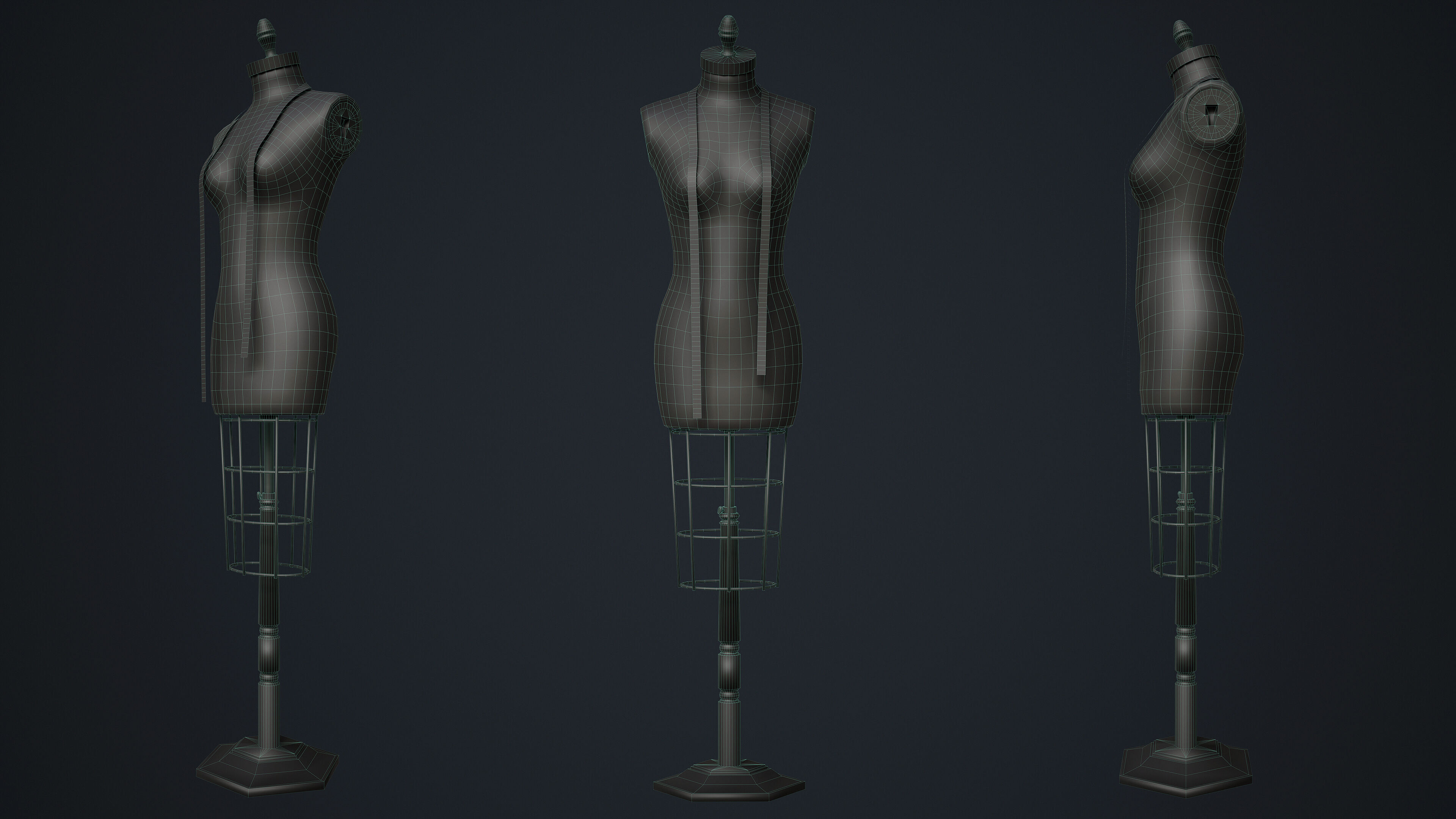 Tailor Manequin Low-poly 3D model_13