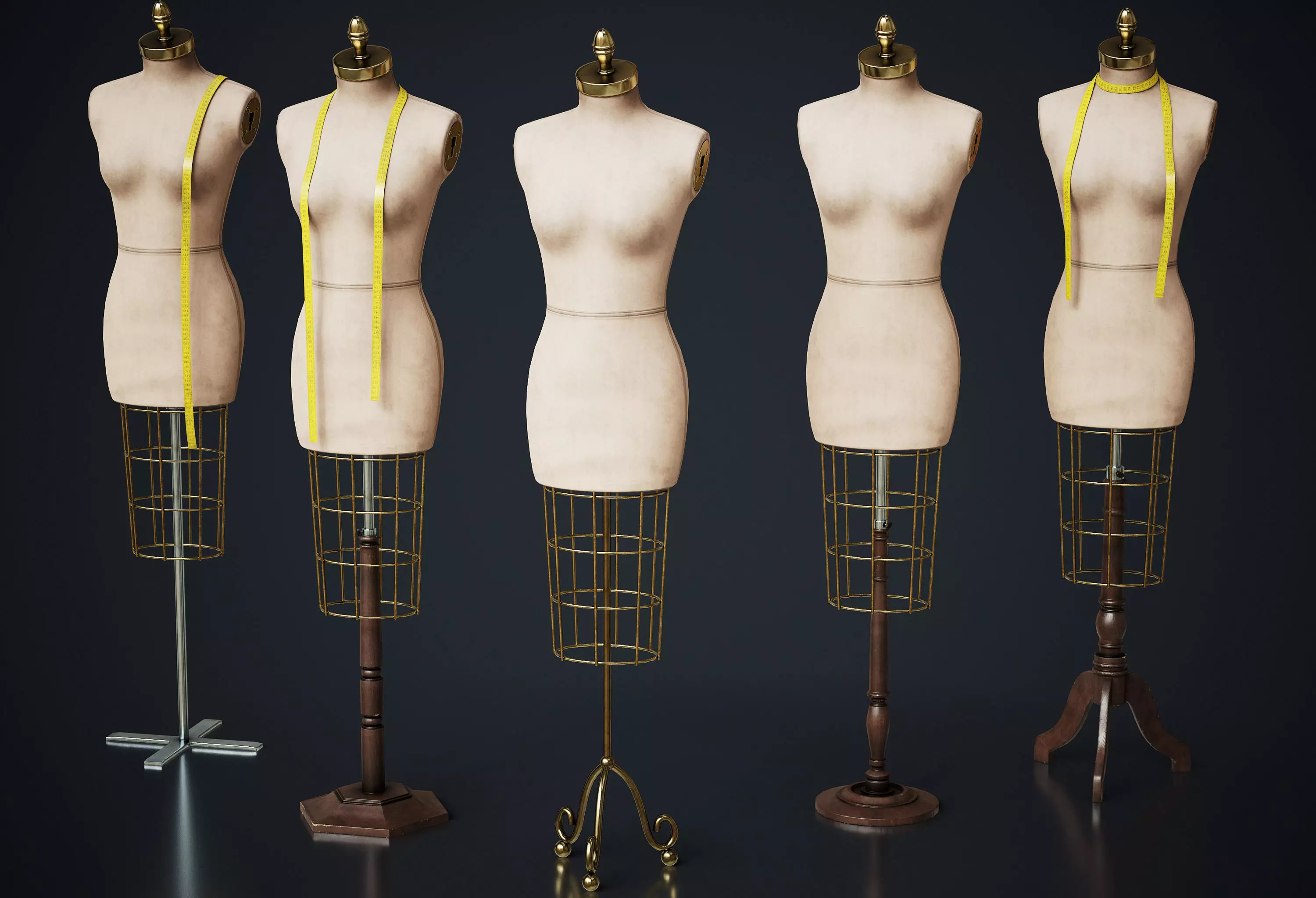 Tailor Manequin Low-poly 3D model_0