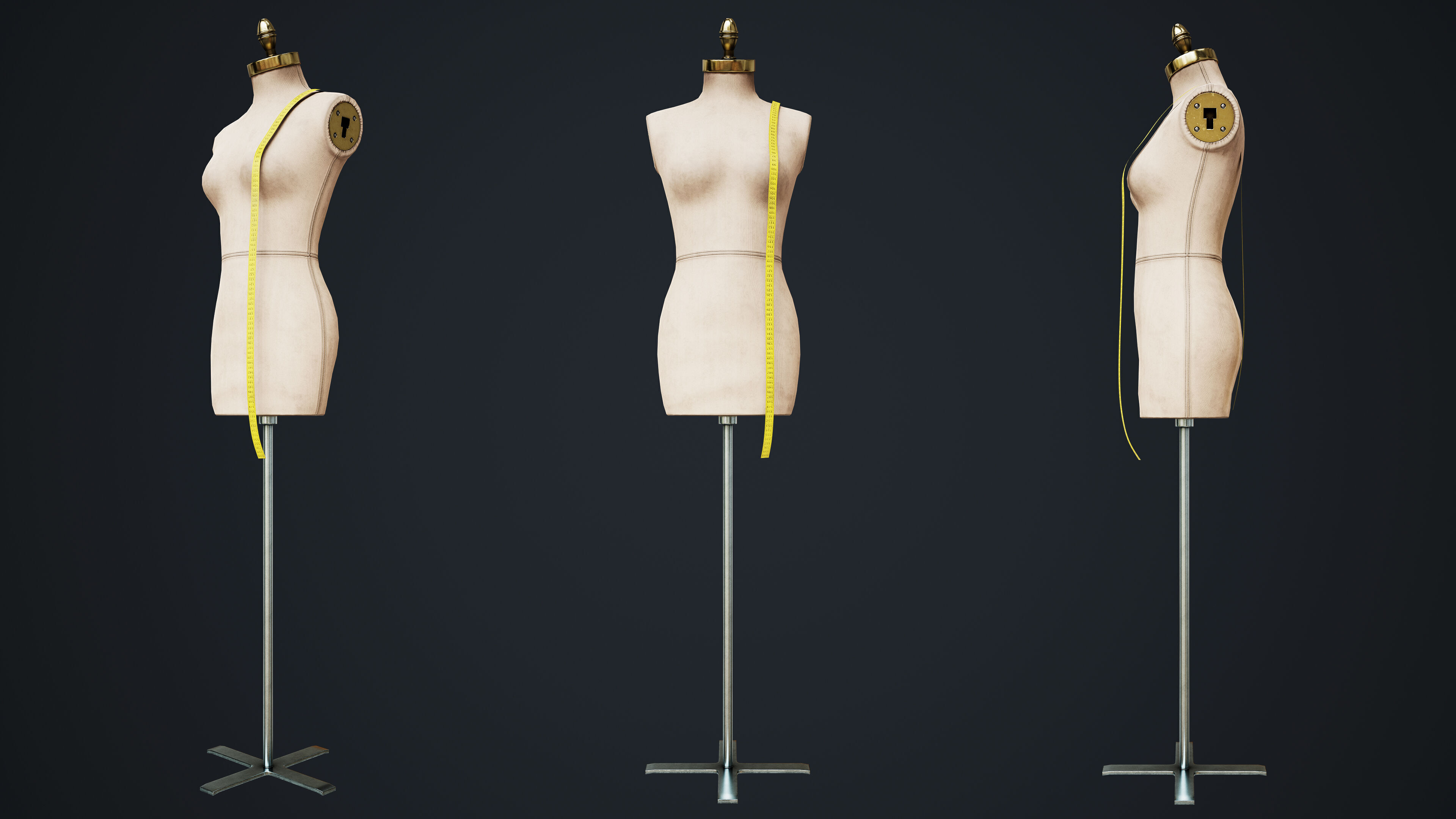 Tailor Manequin Low-poly 3D model_23