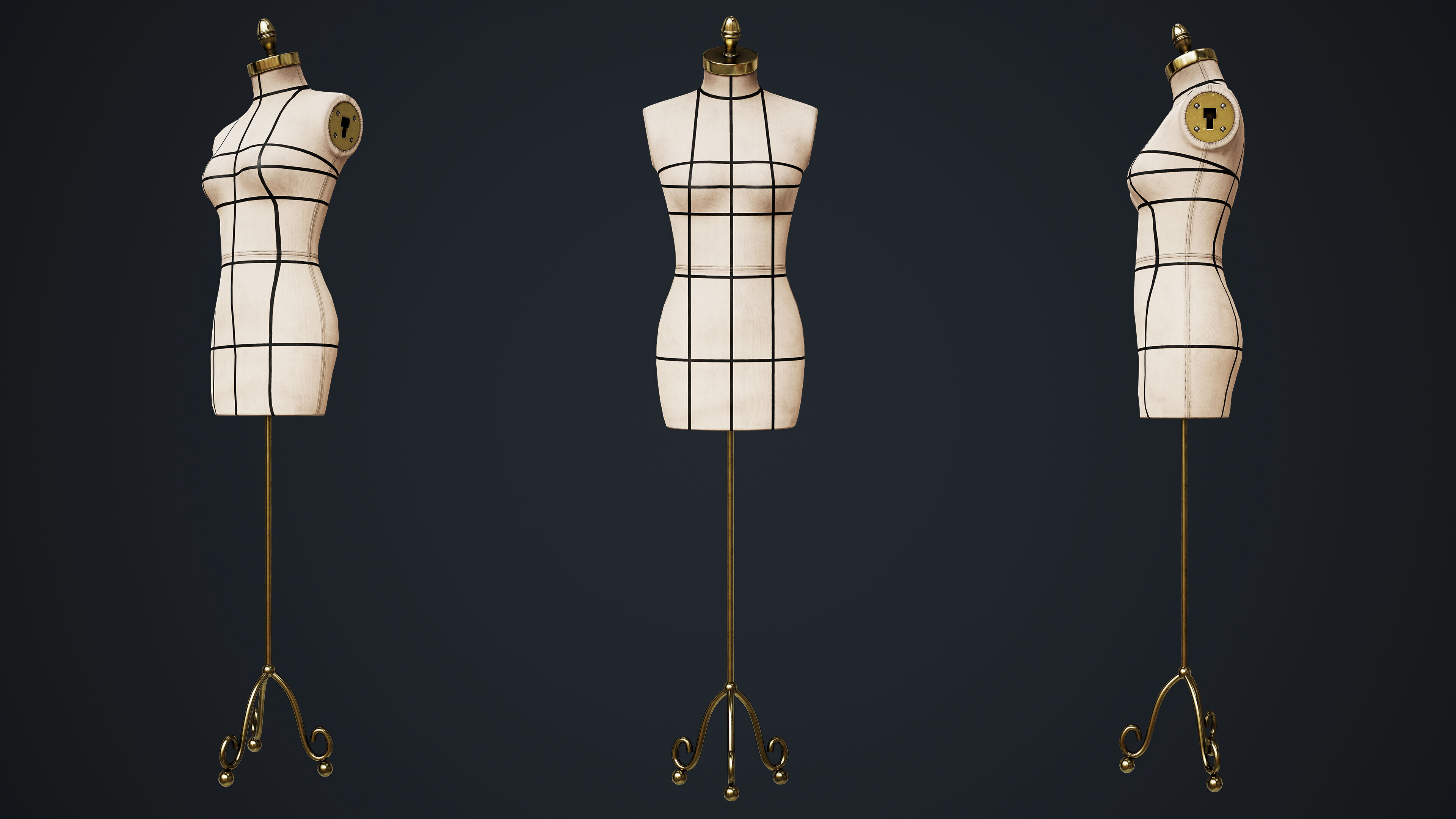 Tailor Manequin Low-poly 3D model_33