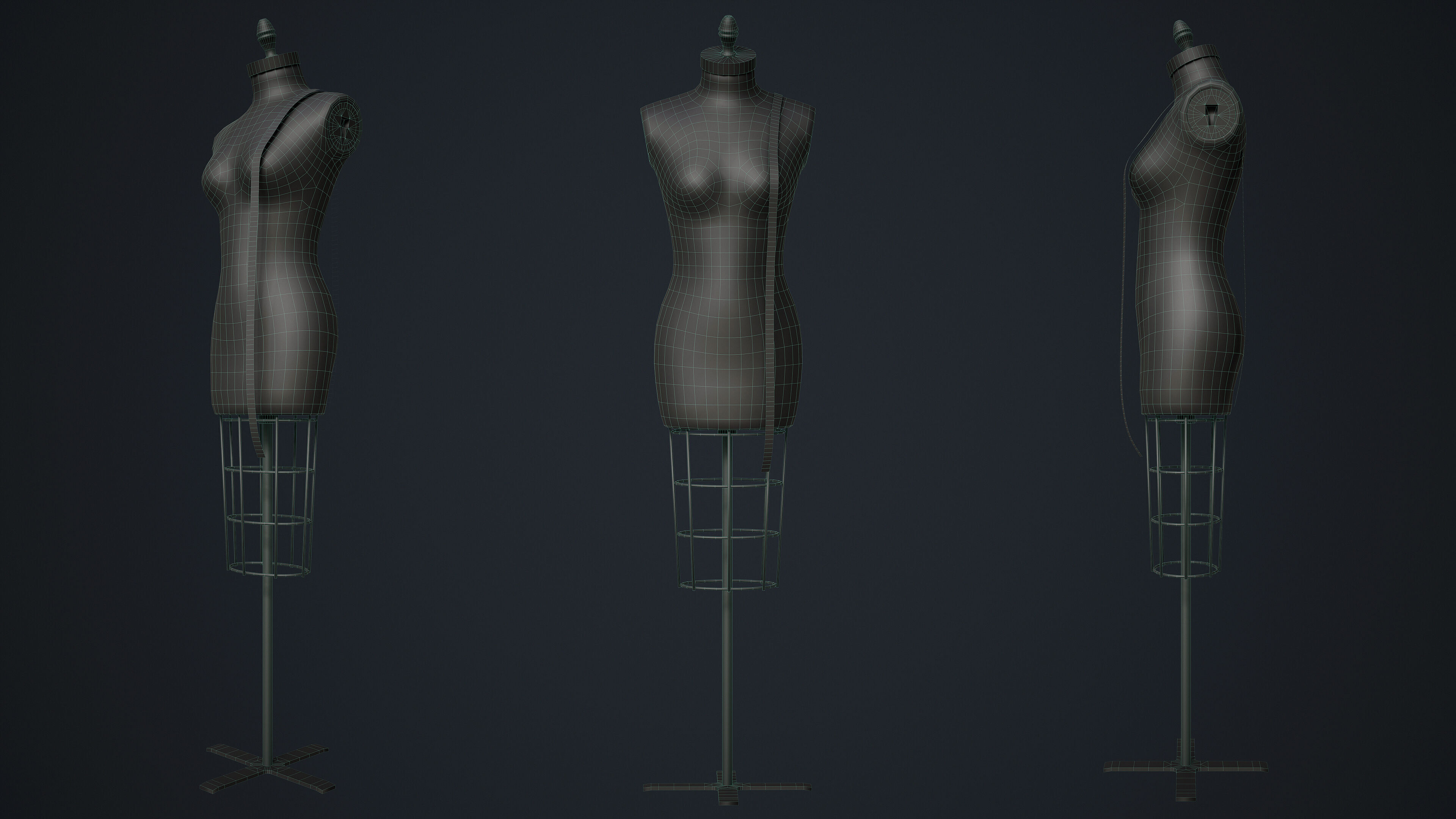 Tailor Manequin Low-poly 3D model_10