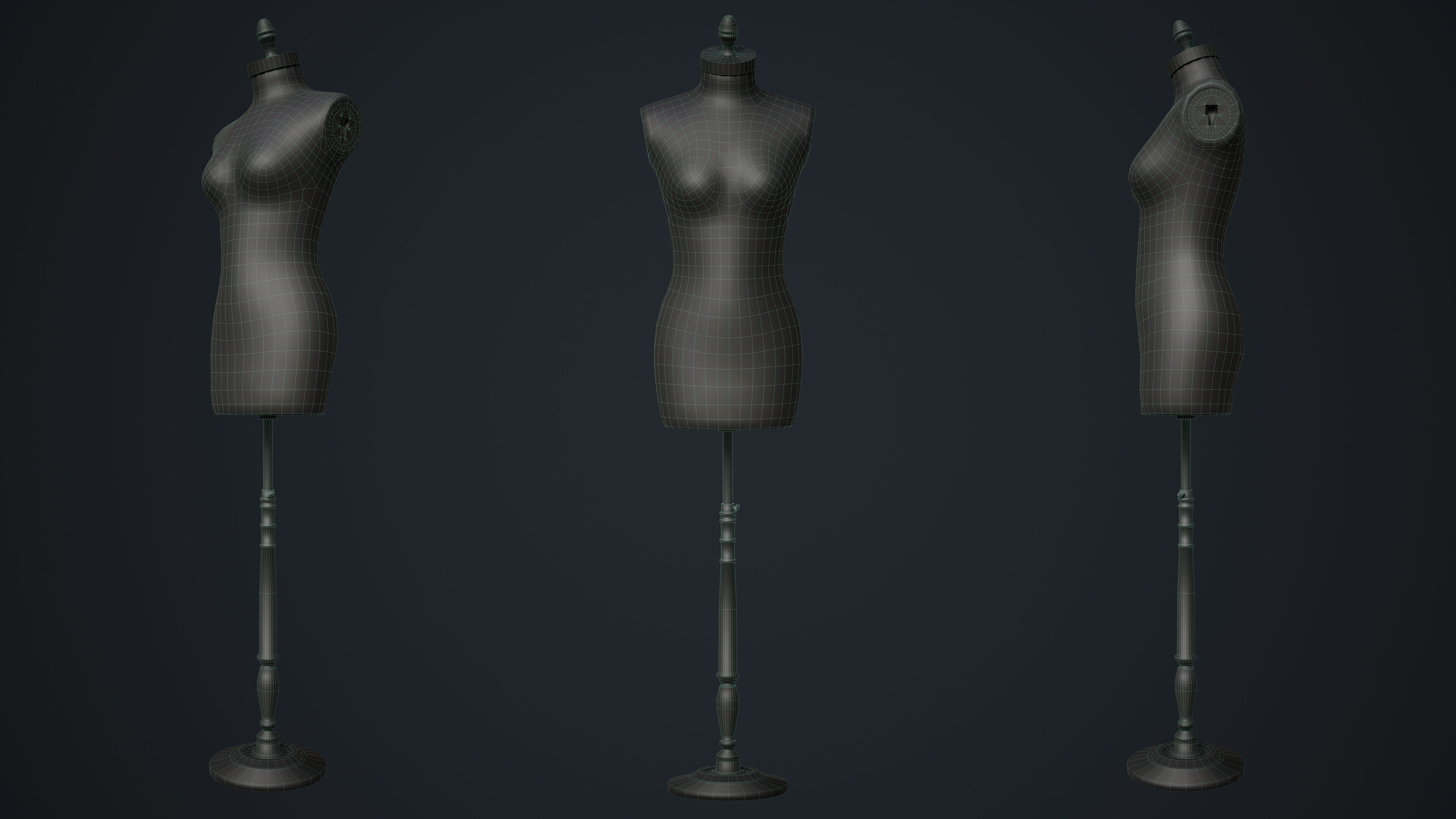 Tailor Manequin Low-poly 3D model_31