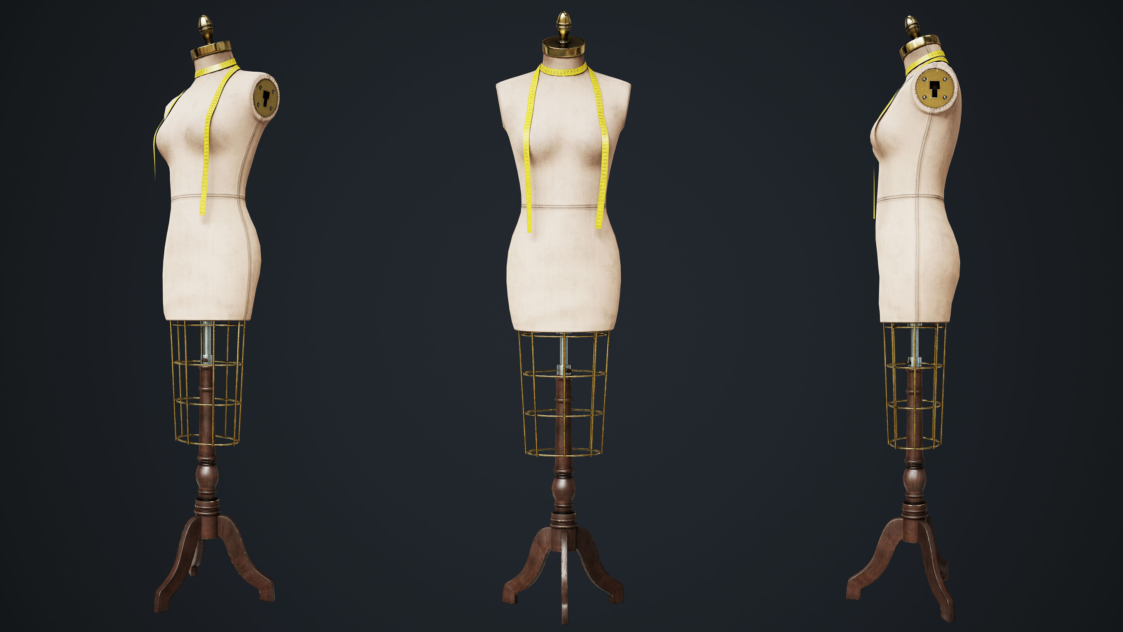 Tailor Manequin Low-poly 3D model_5