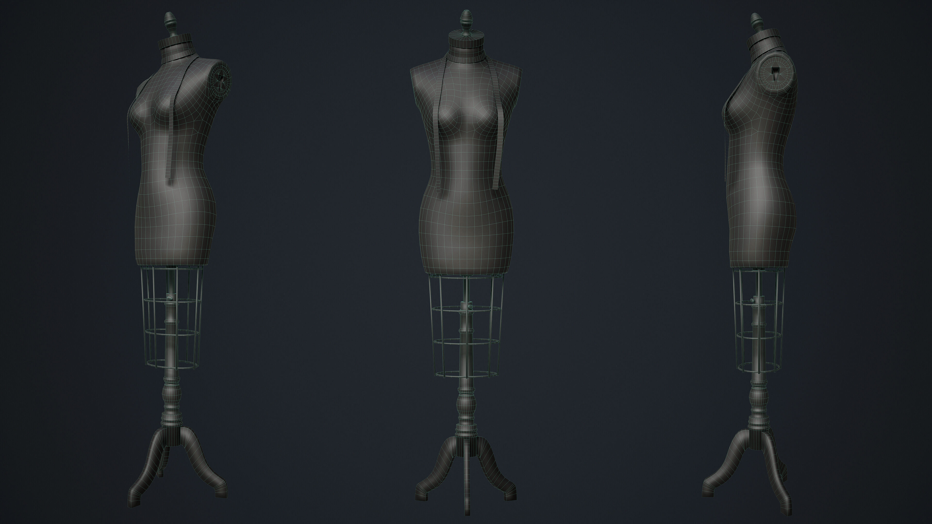 Tailor Manequin Low-poly 3D model_7