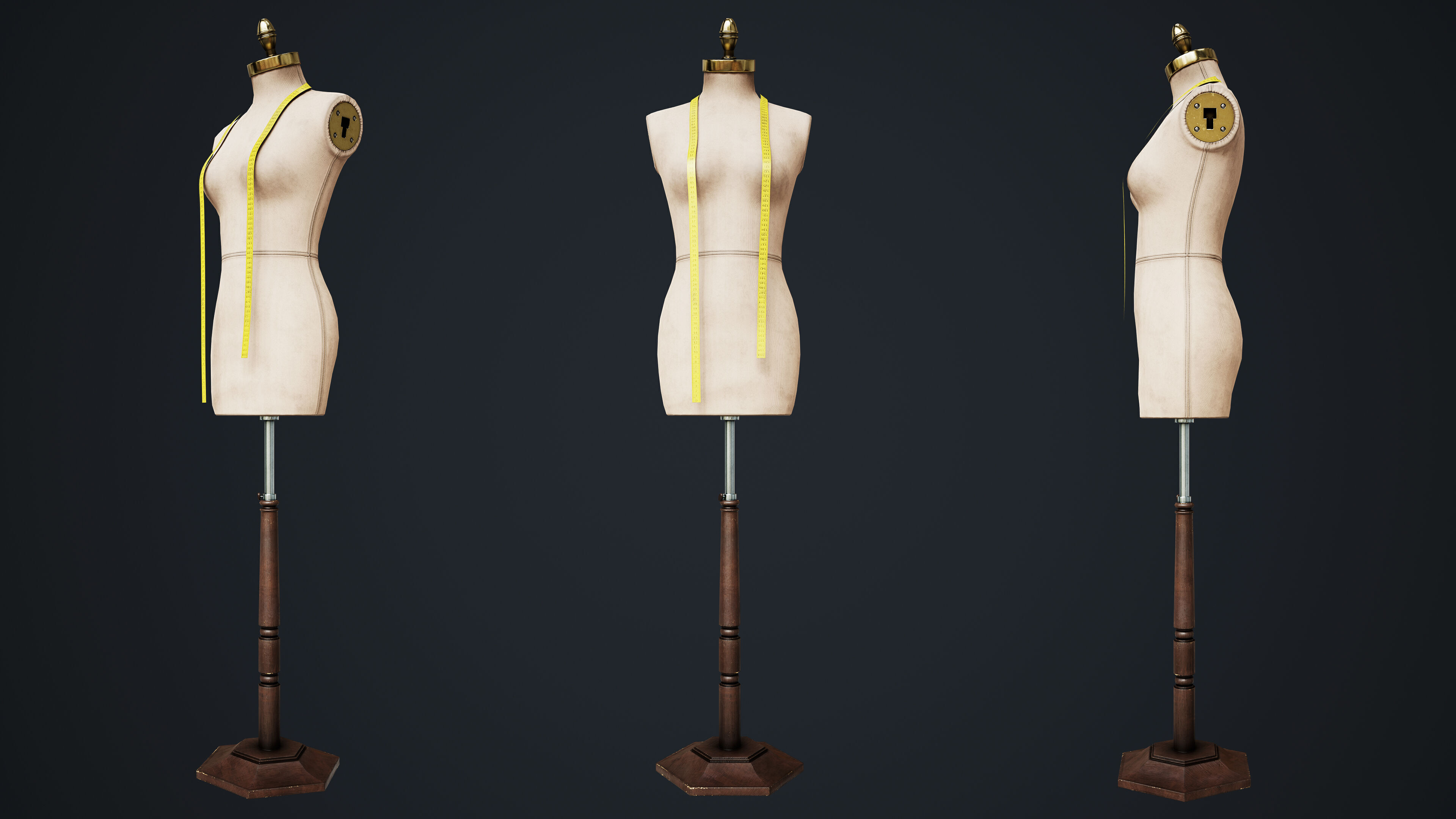 Tailor Manequin Low-poly 3D model_26