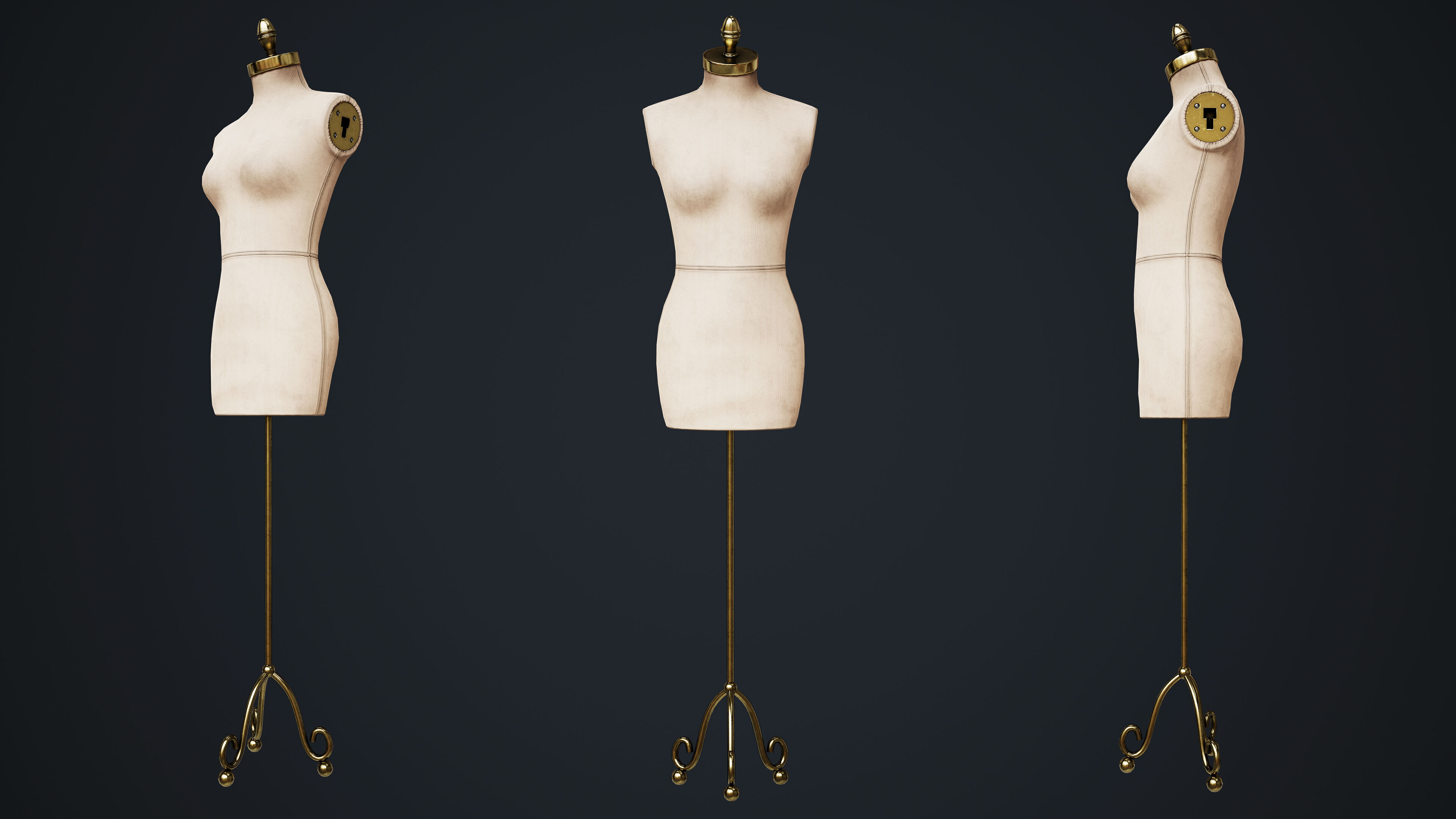 Tailor Manequin Low-poly 3D model_32