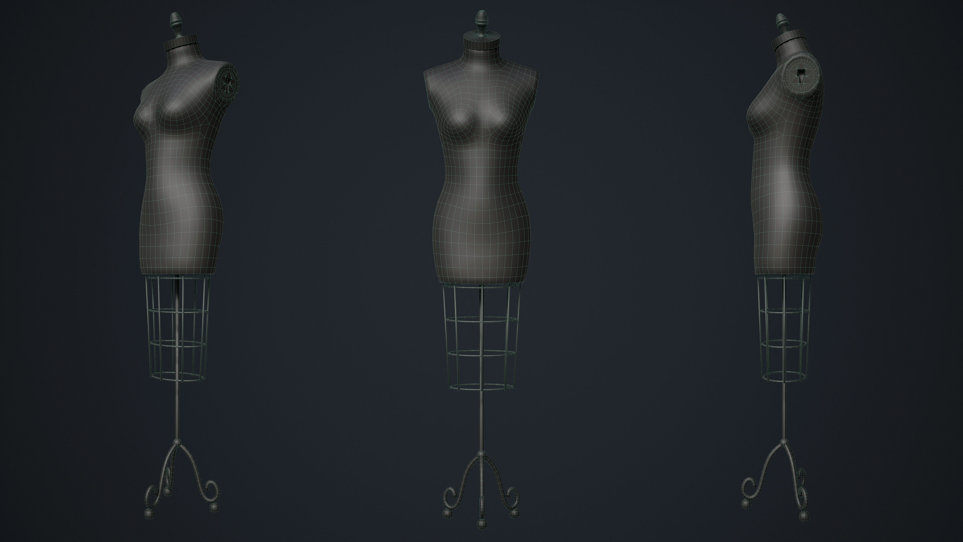 Tailor Manequin Low-poly 3D model_19
