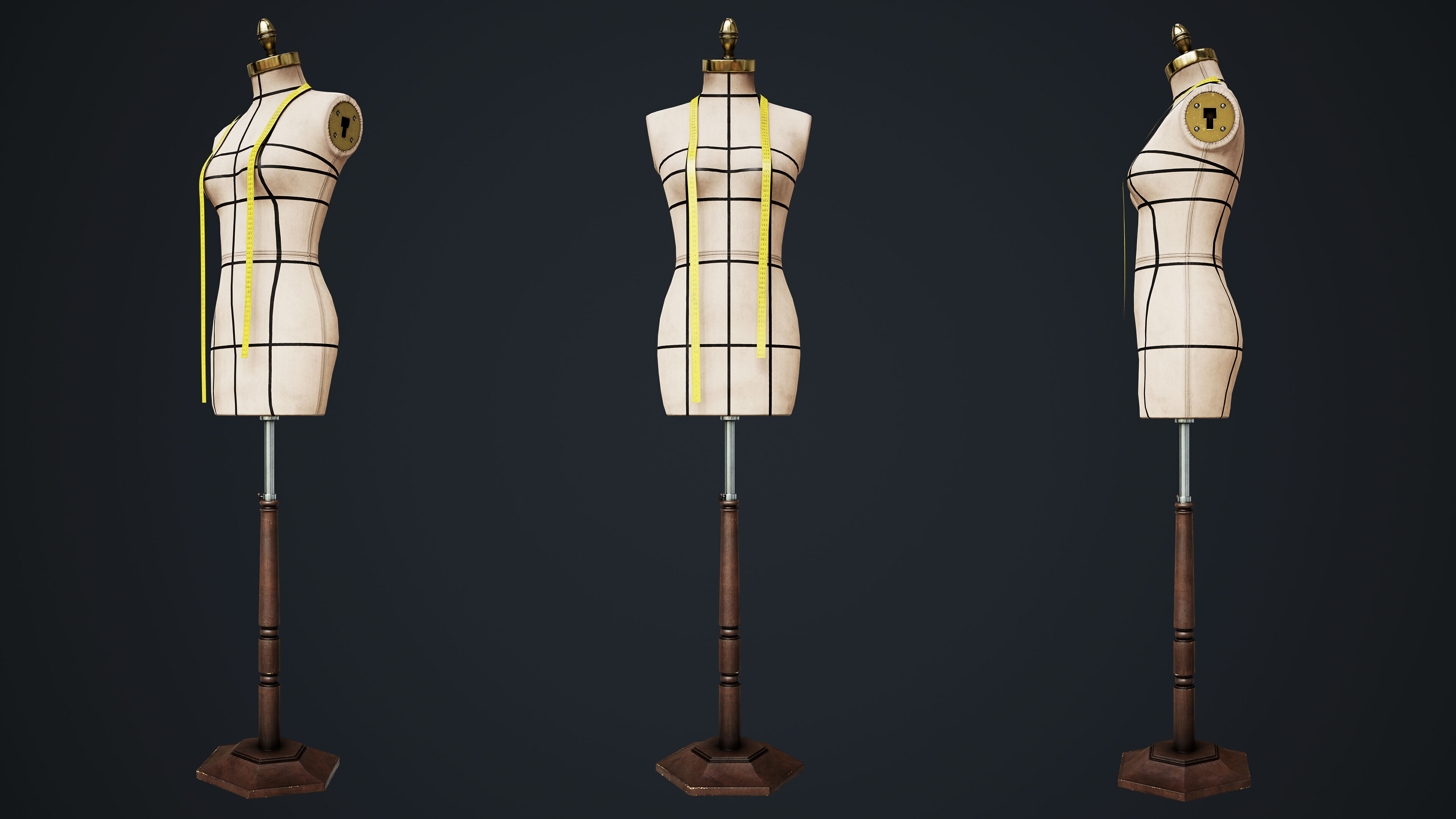 Tailor Manequin Low-poly 3D model_27