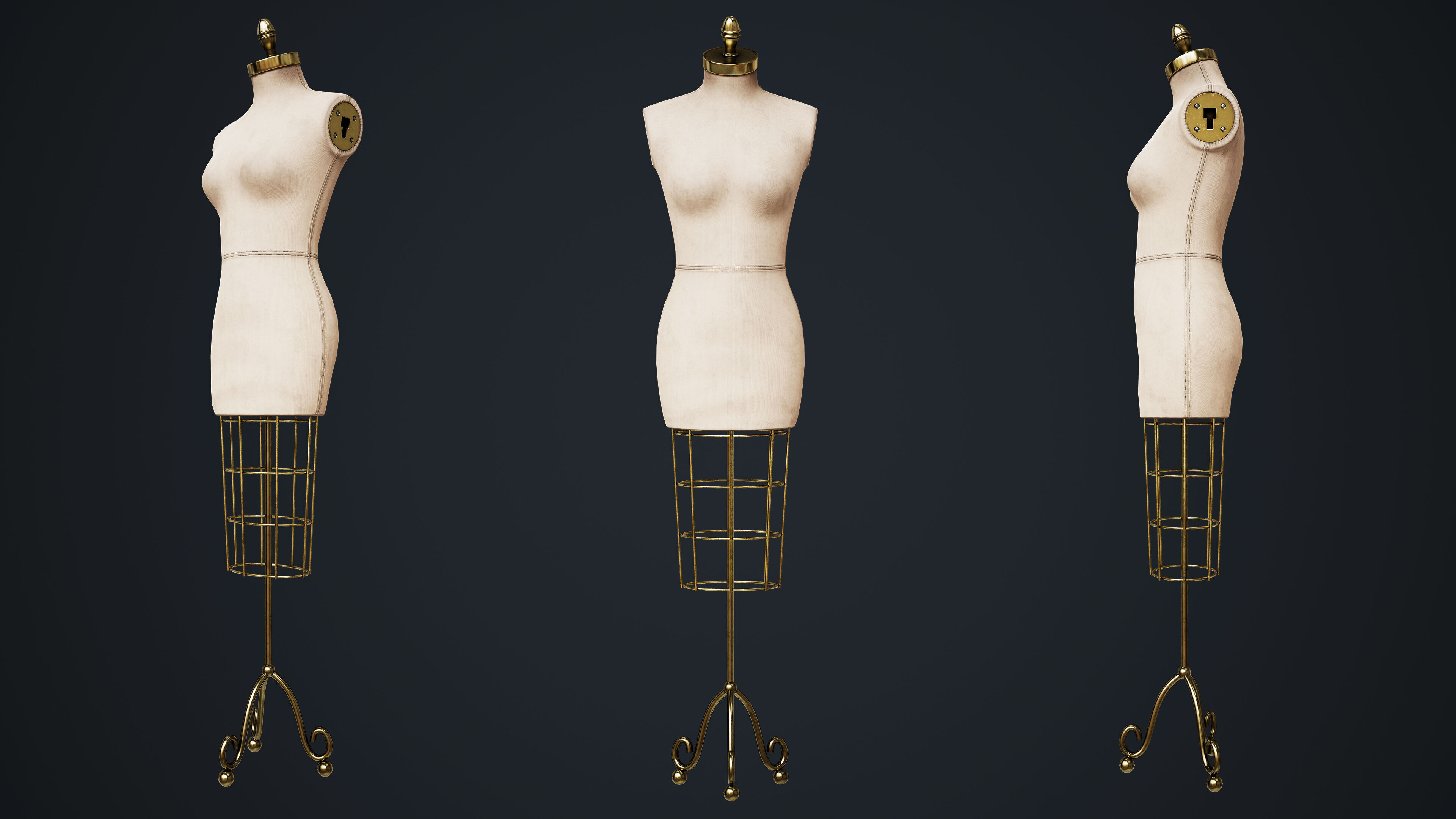 Tailor Manequin Low-poly 3D model_17
