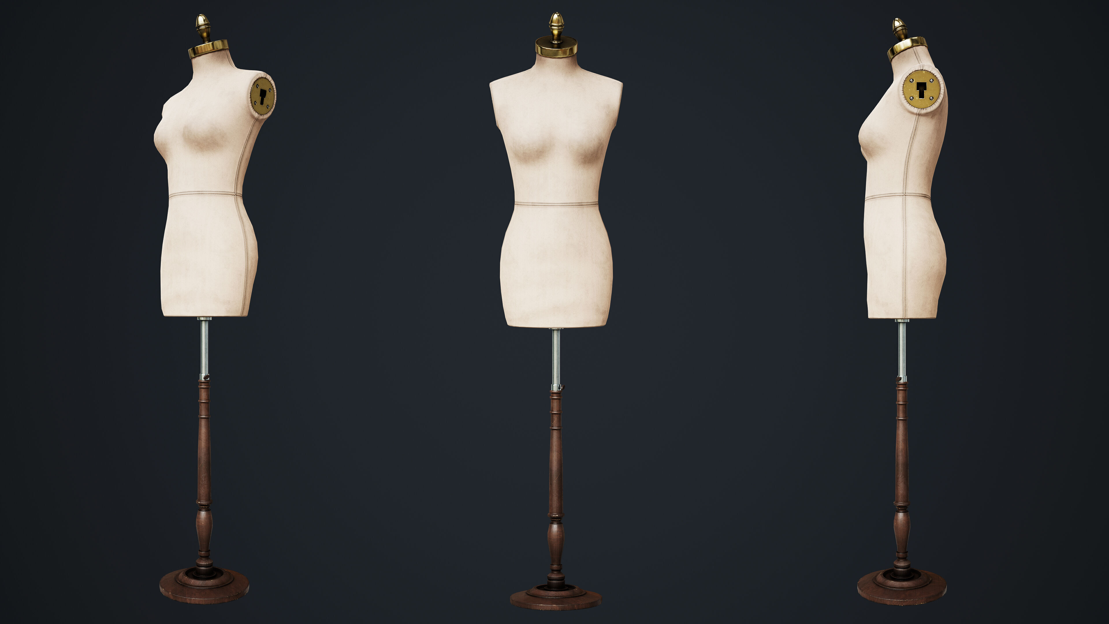 Tailor Manequin Low-poly 3D model_29