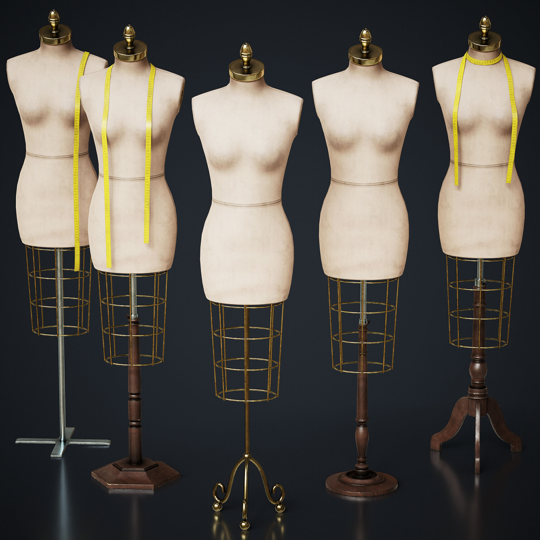 Tailor Manequin Low-poly 3D model_3