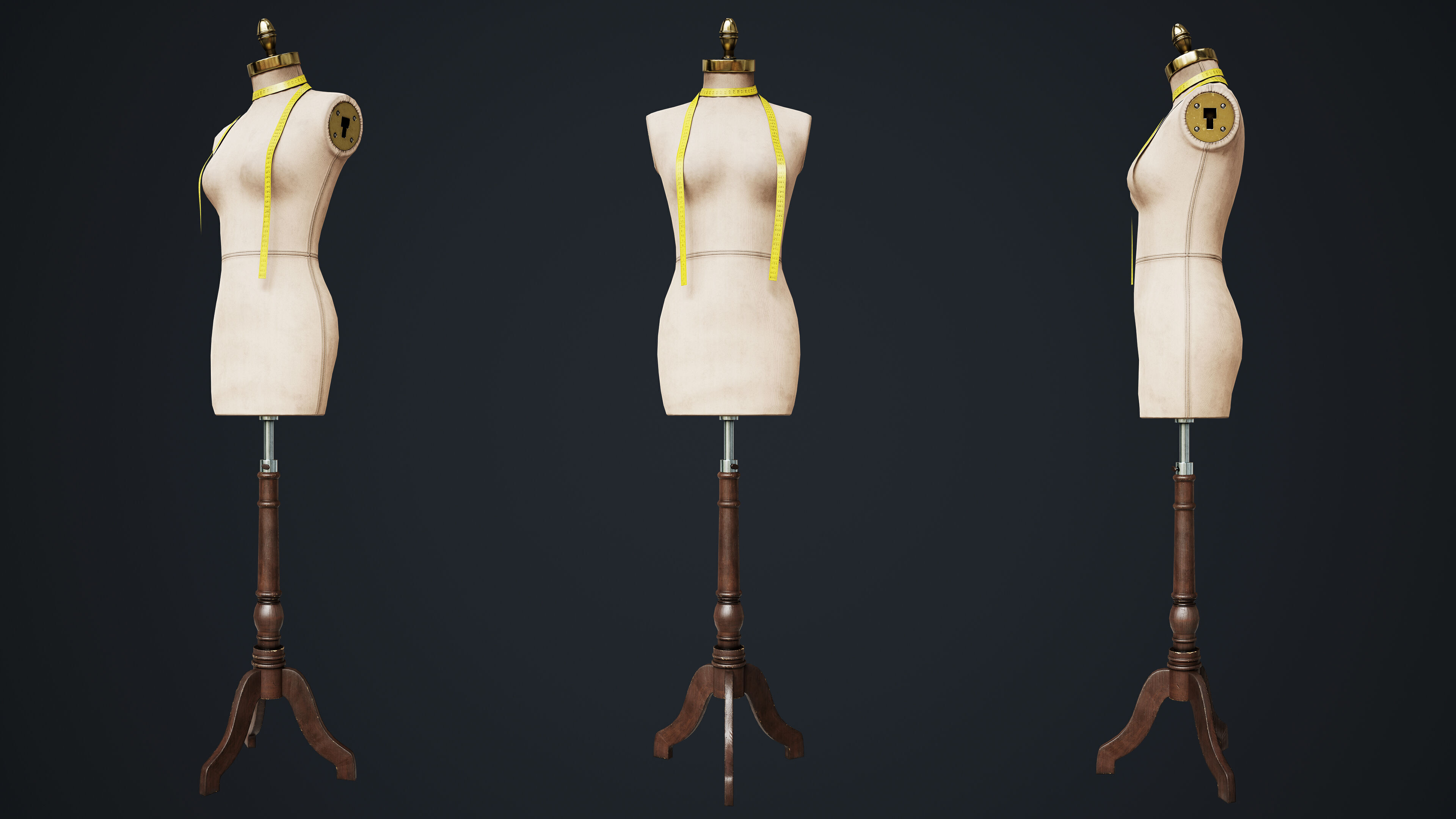 Tailor Manequin Low-poly 3D model_20