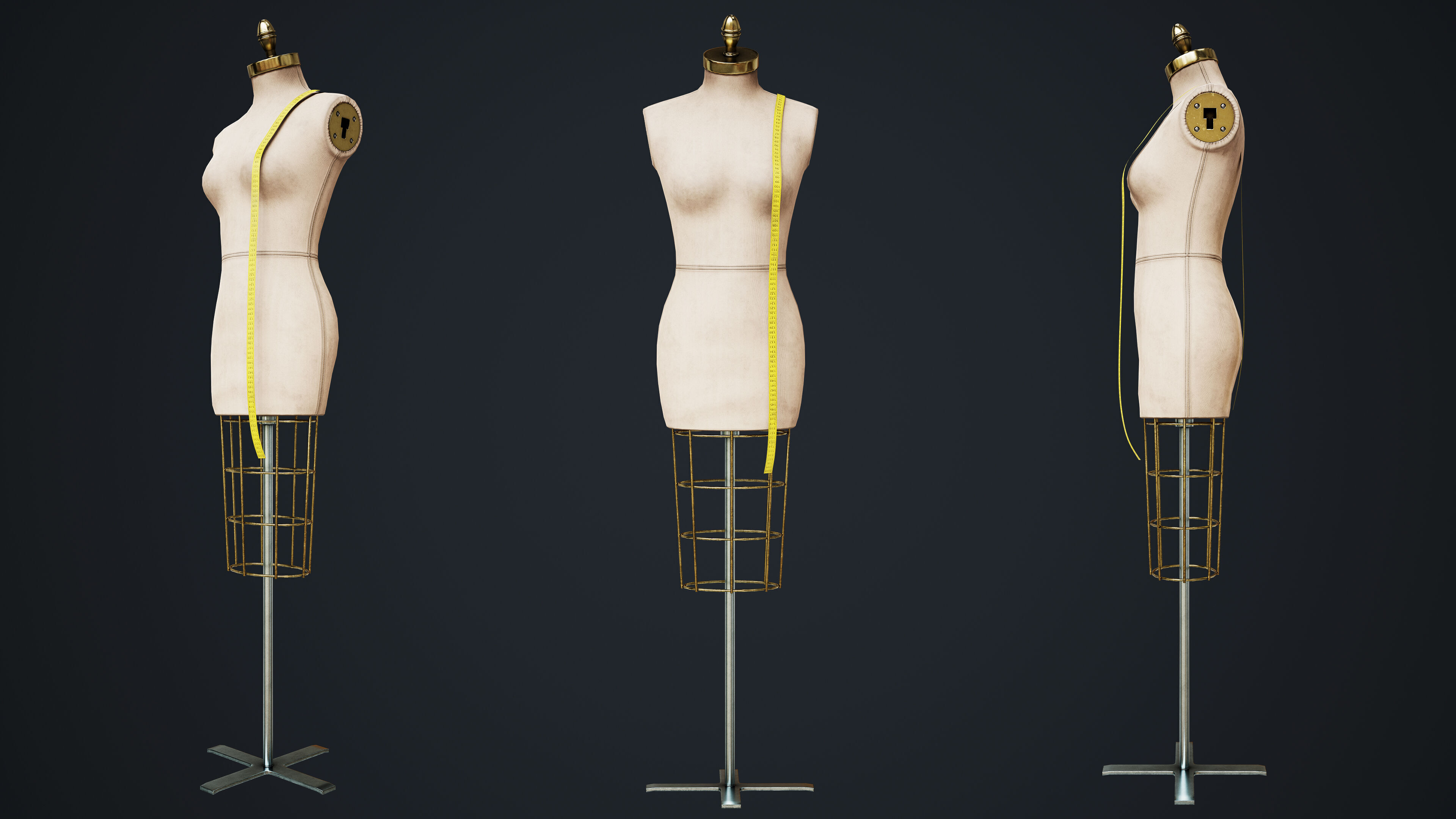 Tailor Manequin Low-poly 3D model_8