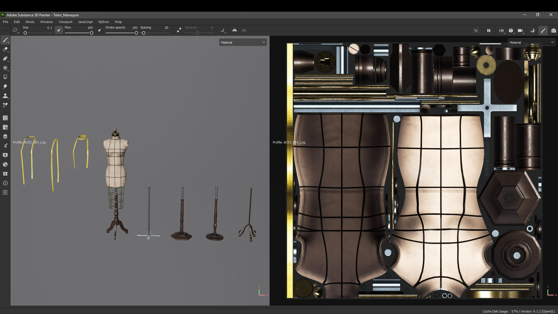 Tailor Manequin Low-poly 3D model_36