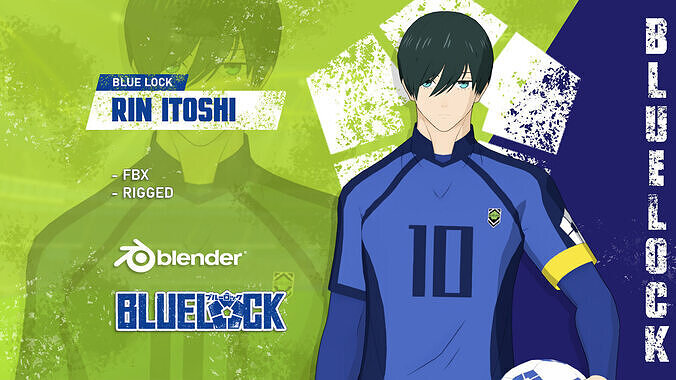 Rin Itoshi - Blue Lock Low-poly 3D model