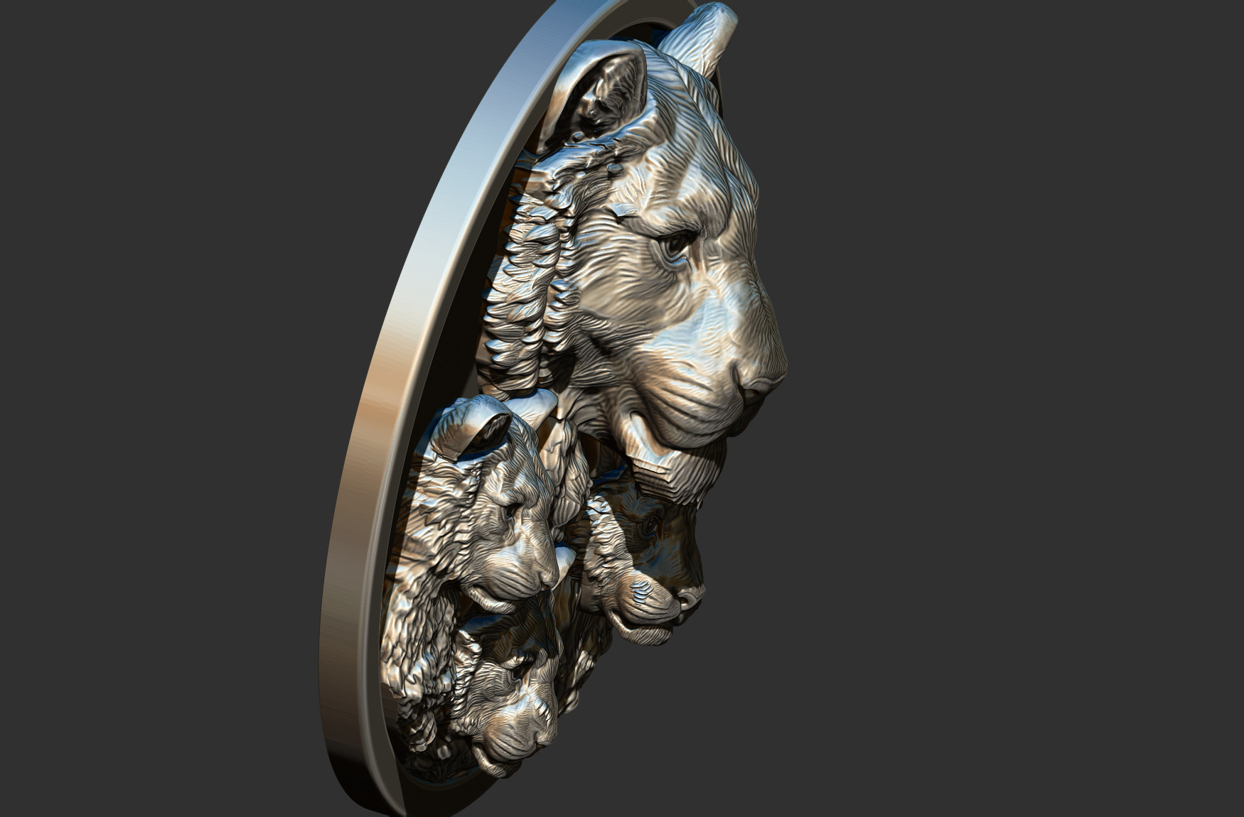 Lion Family  3D print model_8