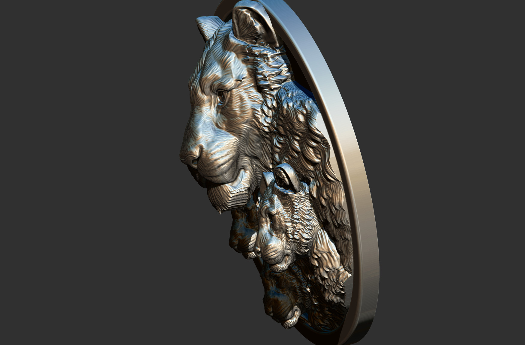 Lion Family  3D print model_9