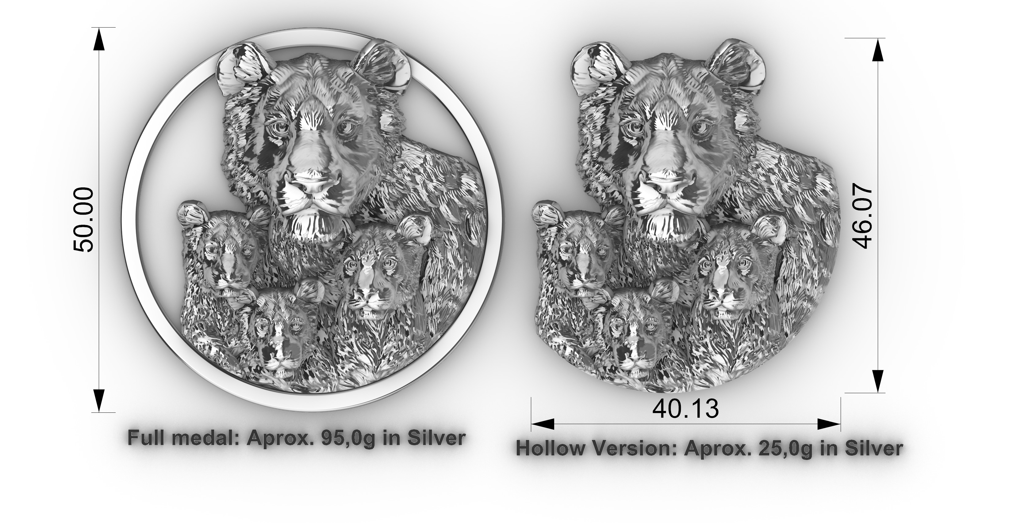Lion Family  3D print model_4