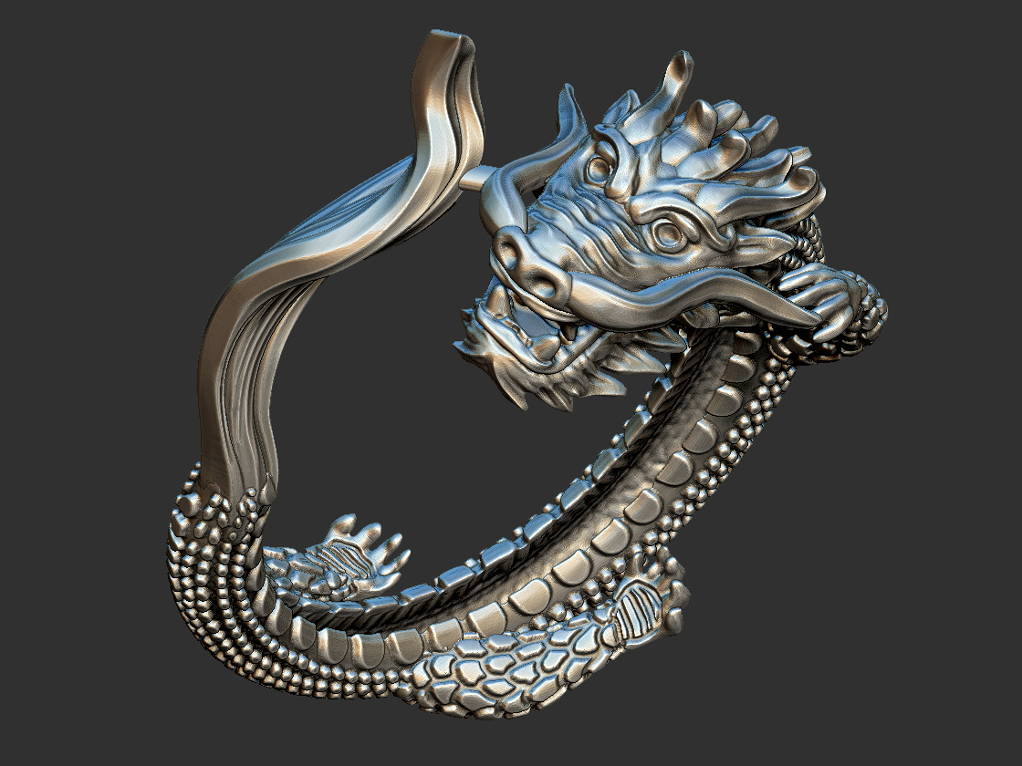 Dragon with Fish Tail - Ouroborus  3D print model_13
