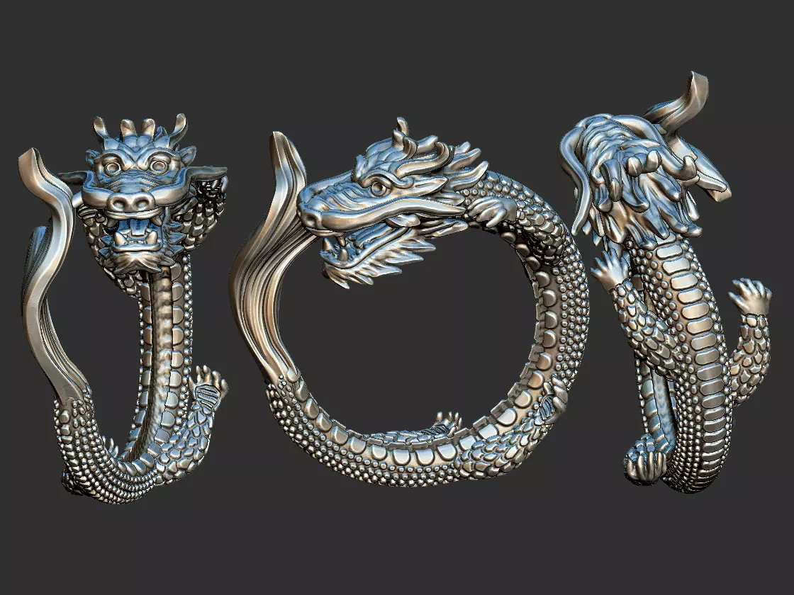 Dragon with Fish Tail - Ouroborus  3D print model_0
