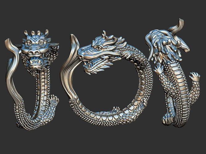 Dragon with Fish Tail - Ouroborus  3D print model