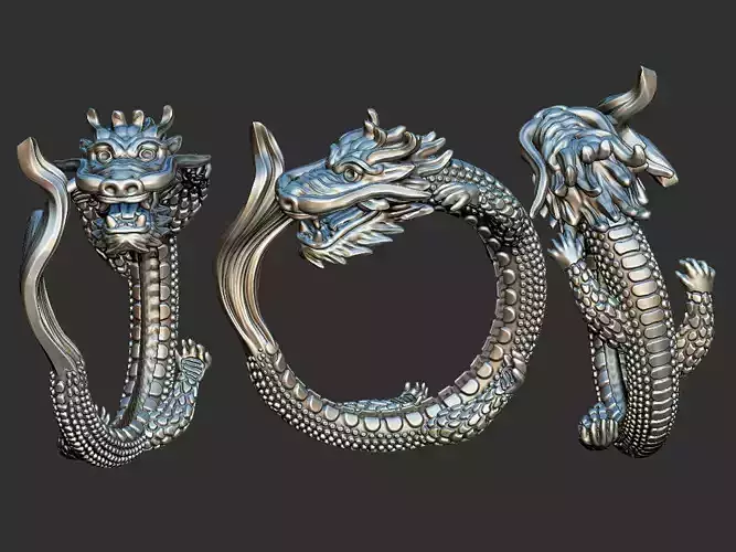 Dragon with Fish Tail - Ouroborus  3D print model