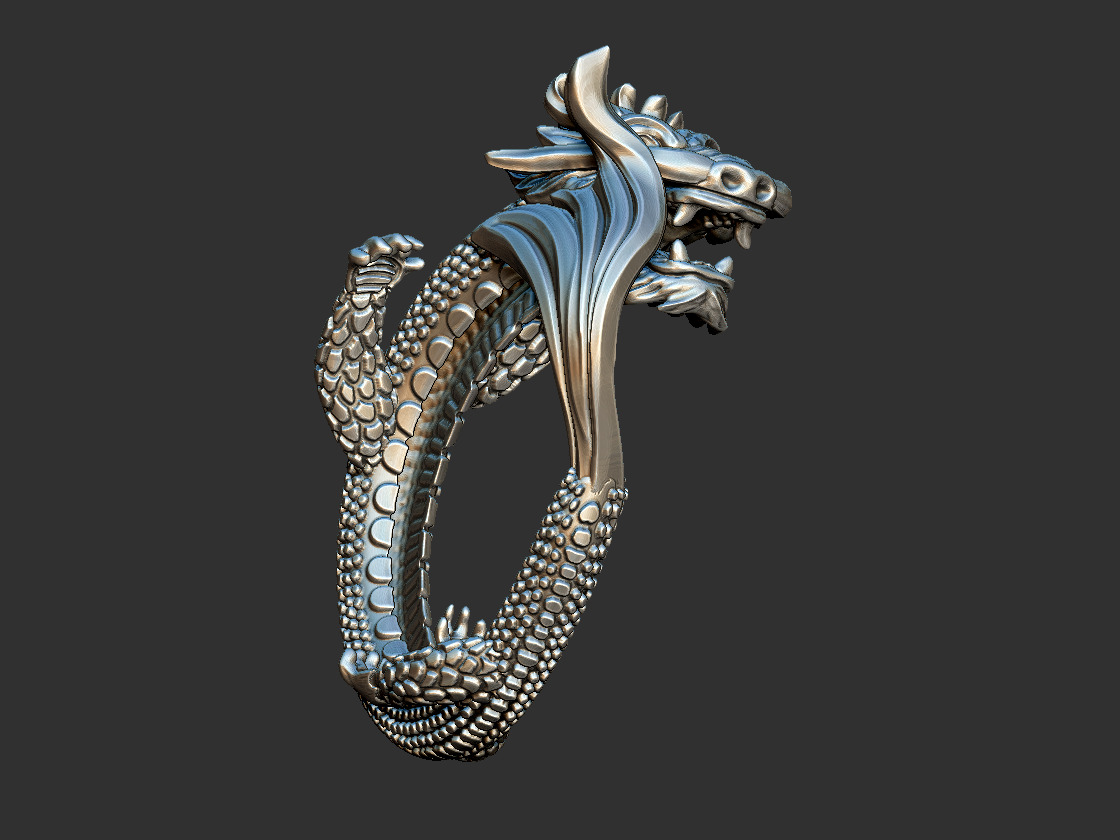 Dragon with Fish Tail - Ouroborus  3D print model_5