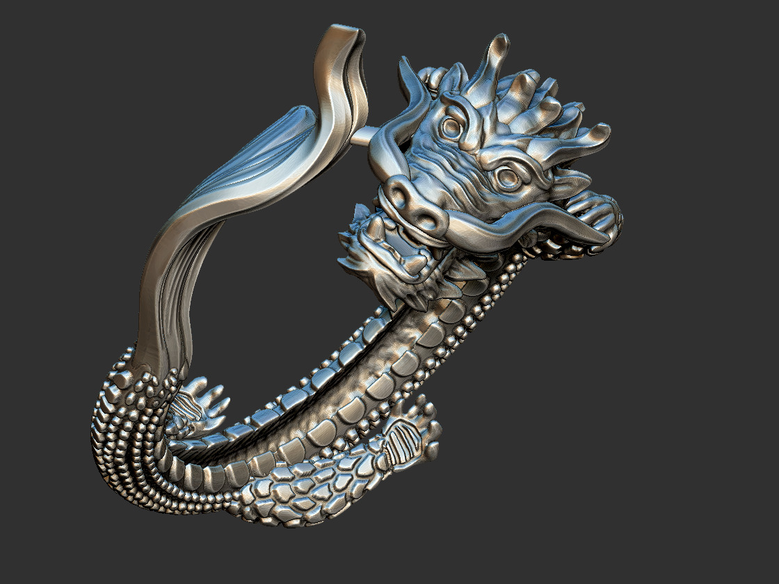 Dragon with Fish Tail - Ouroborus  3D print model_14