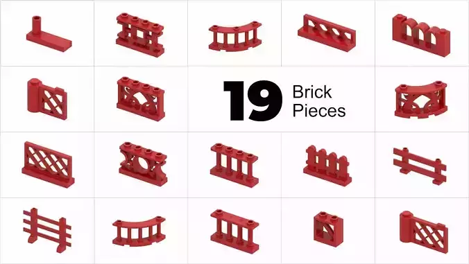TwindBricks3D - 19 Building Fence collection