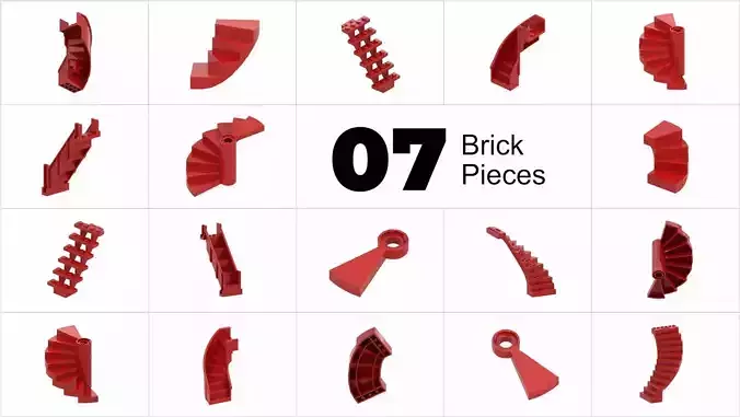 TwindBricks3D - 07 Building Stairs collection