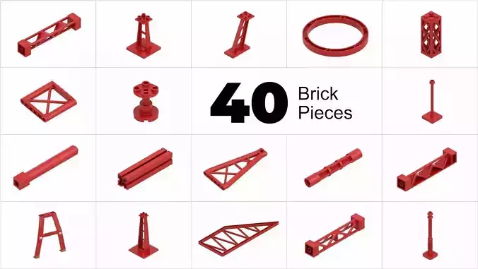 TwindBricks3D - 40 Building Support collection