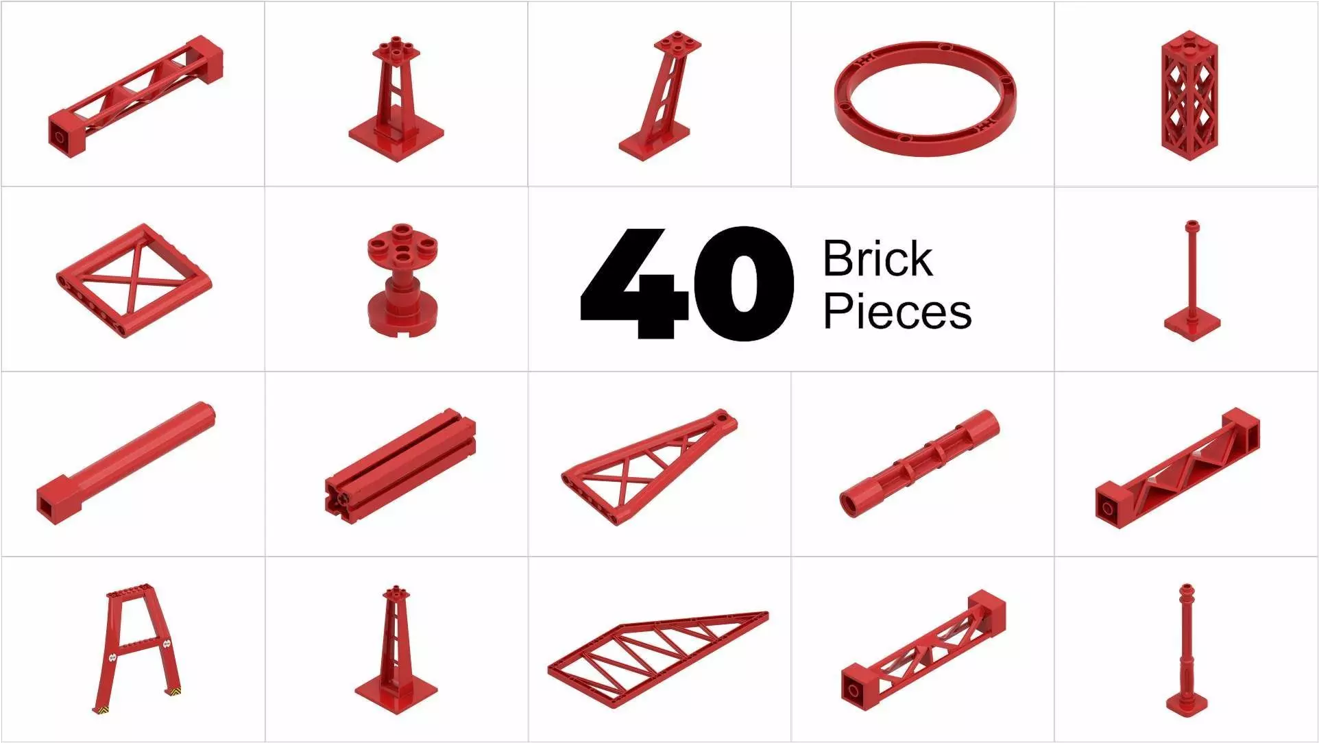 TwindBricks3D - 40 Building Support collection 3D print model_0