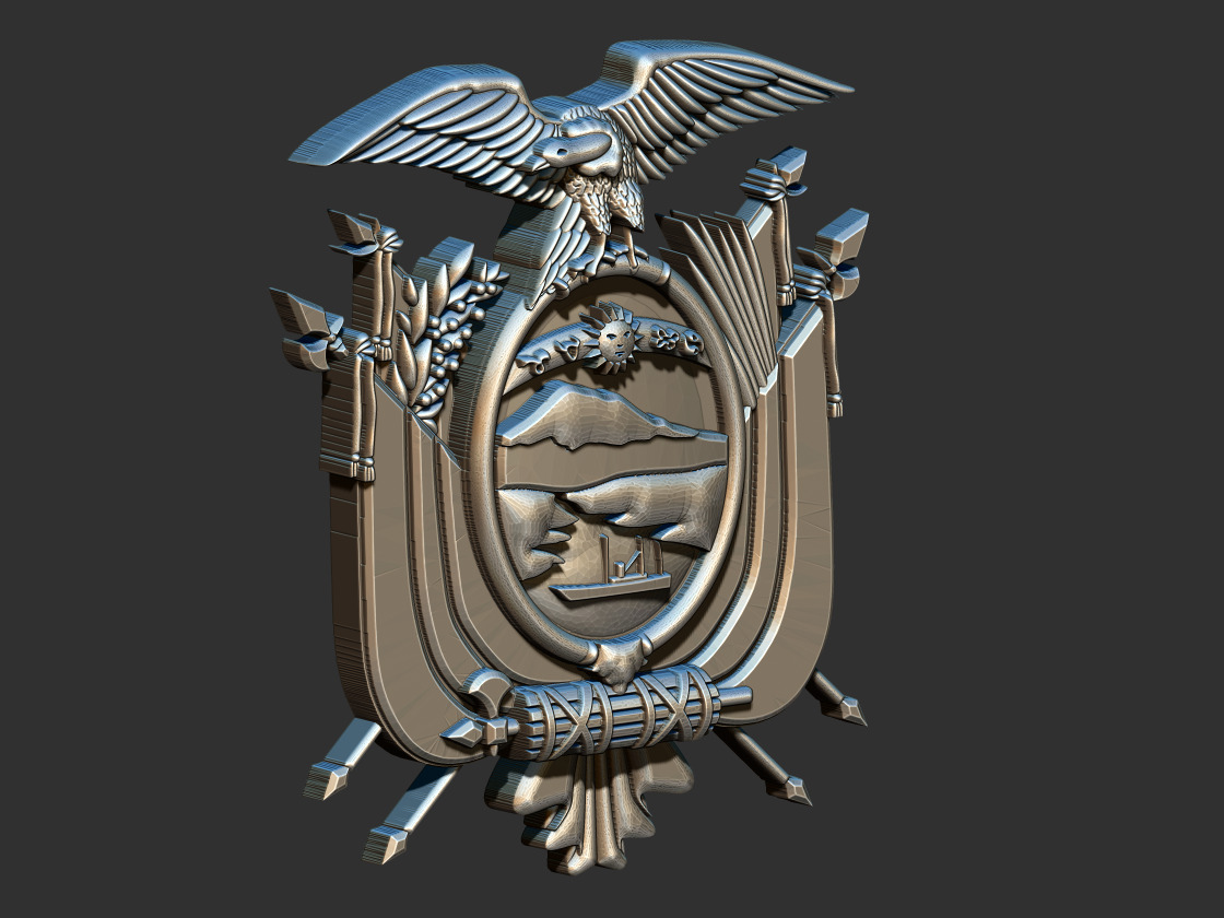 Coat of Arms Ecuador  3D print model_1