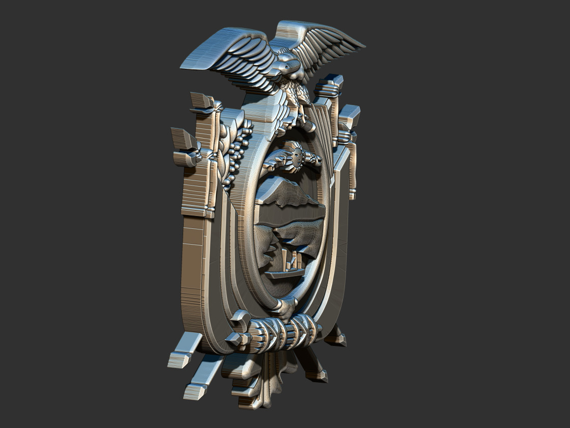 Coat of Arms Ecuador  3D print model_2